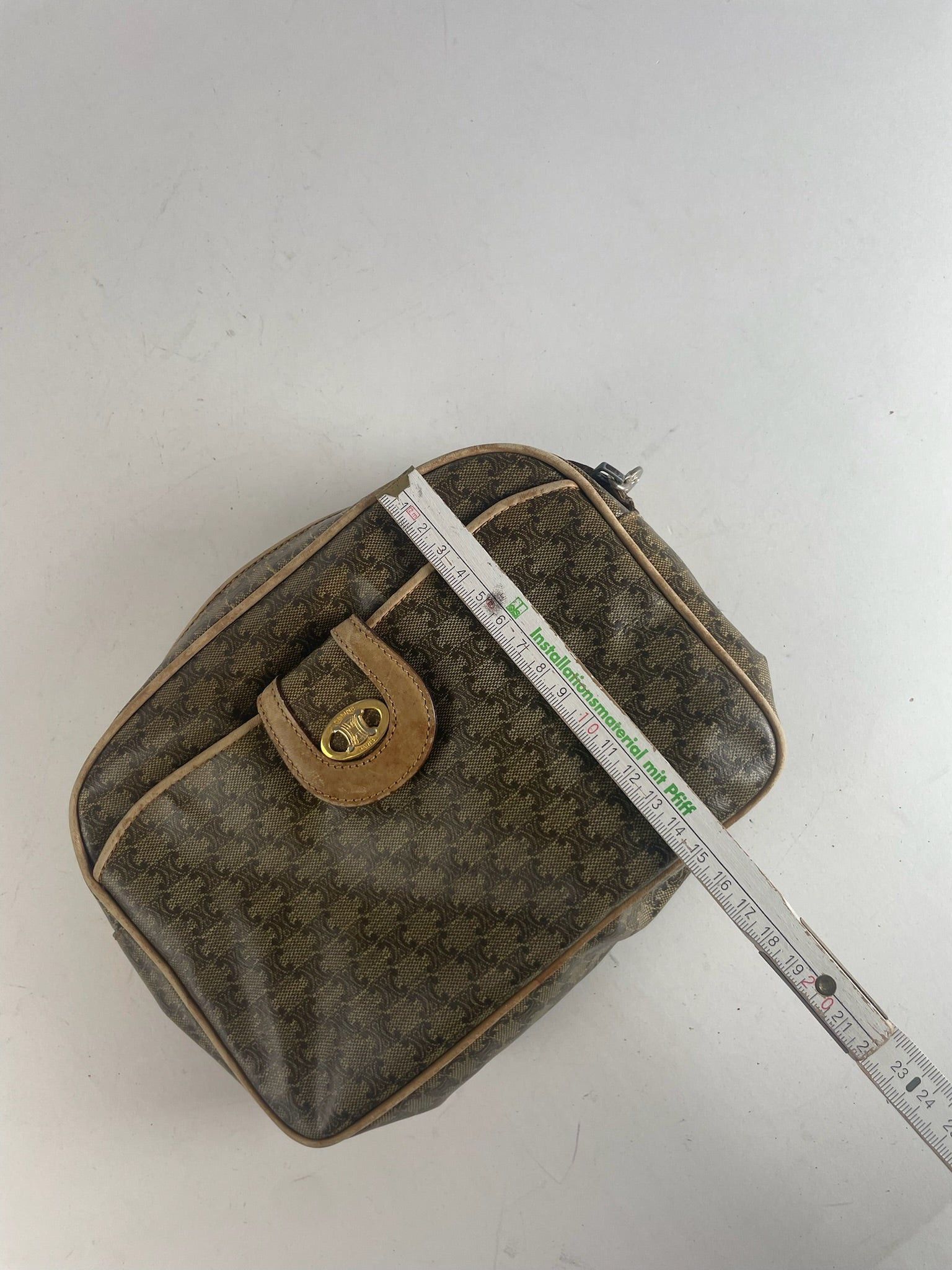 Celine Vintage Paris Triomphe Leather Monogram Bag Size ONE SIZE - 13 Thumbnail