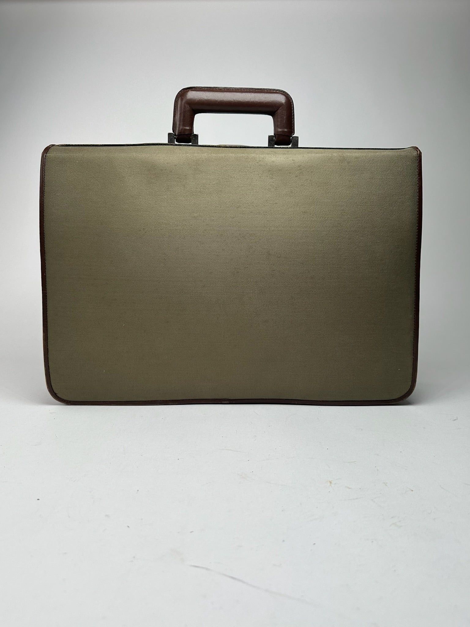 Givenchy Vintage Leather canvas Briefcase khaki brown Size ONE SIZE - 3 Thumbnail