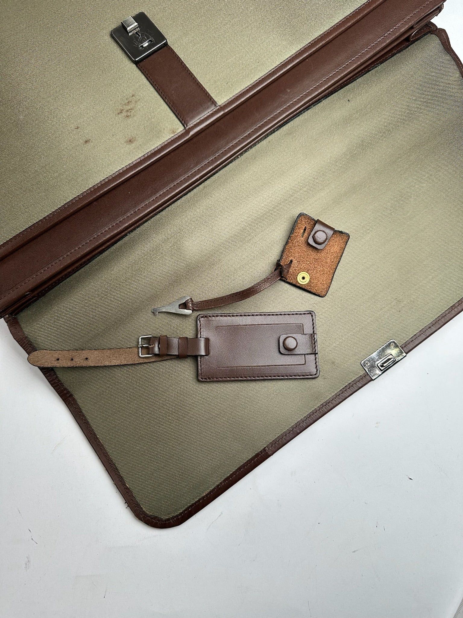 Givenchy Vintage Leather canvas Briefcase khaki brown Size ONE SIZE - 7 Thumbnail