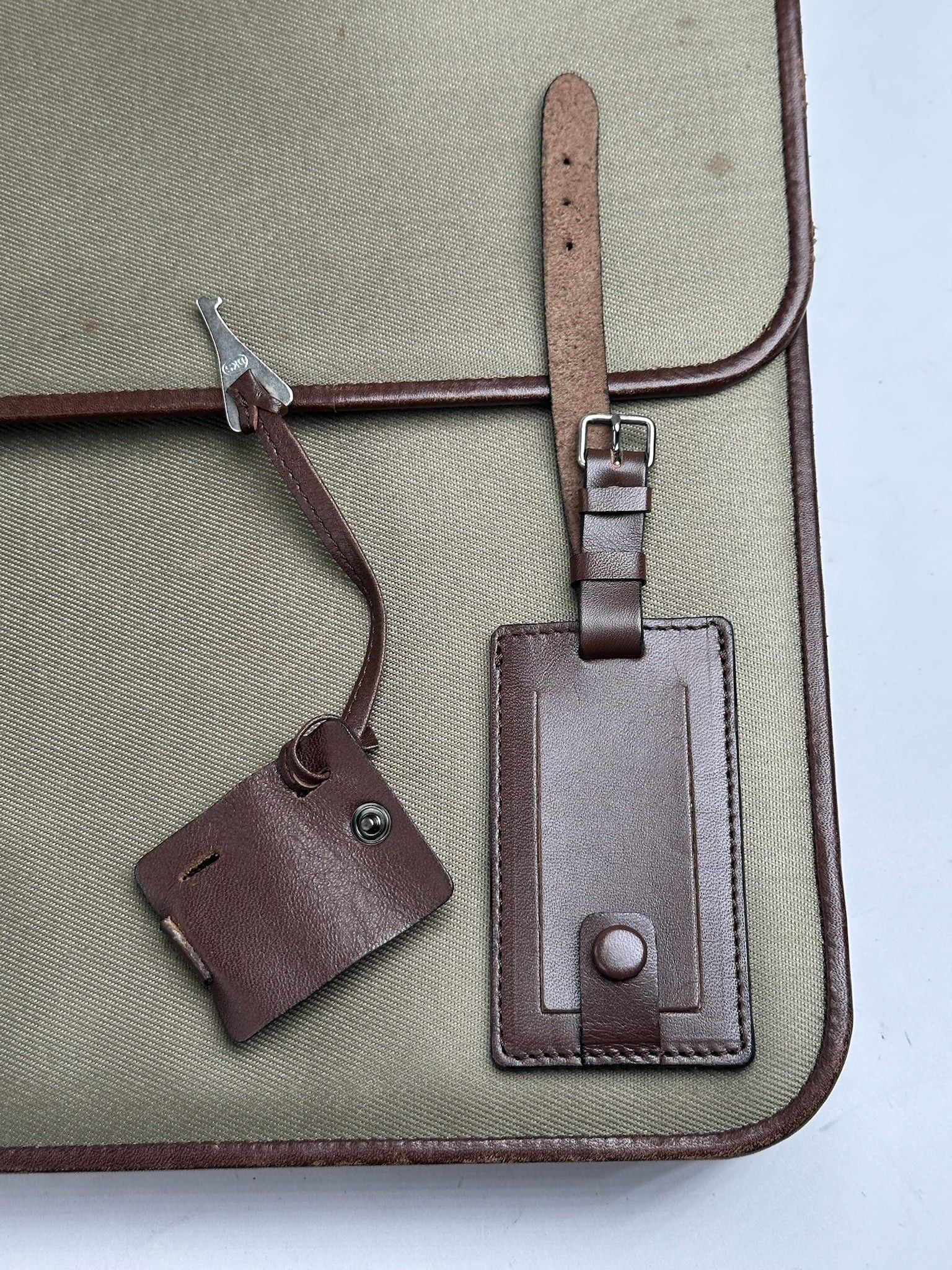 Givenchy Vintage Leather canvas Briefcase khaki brown Size ONE SIZE - 5 Thumbnail