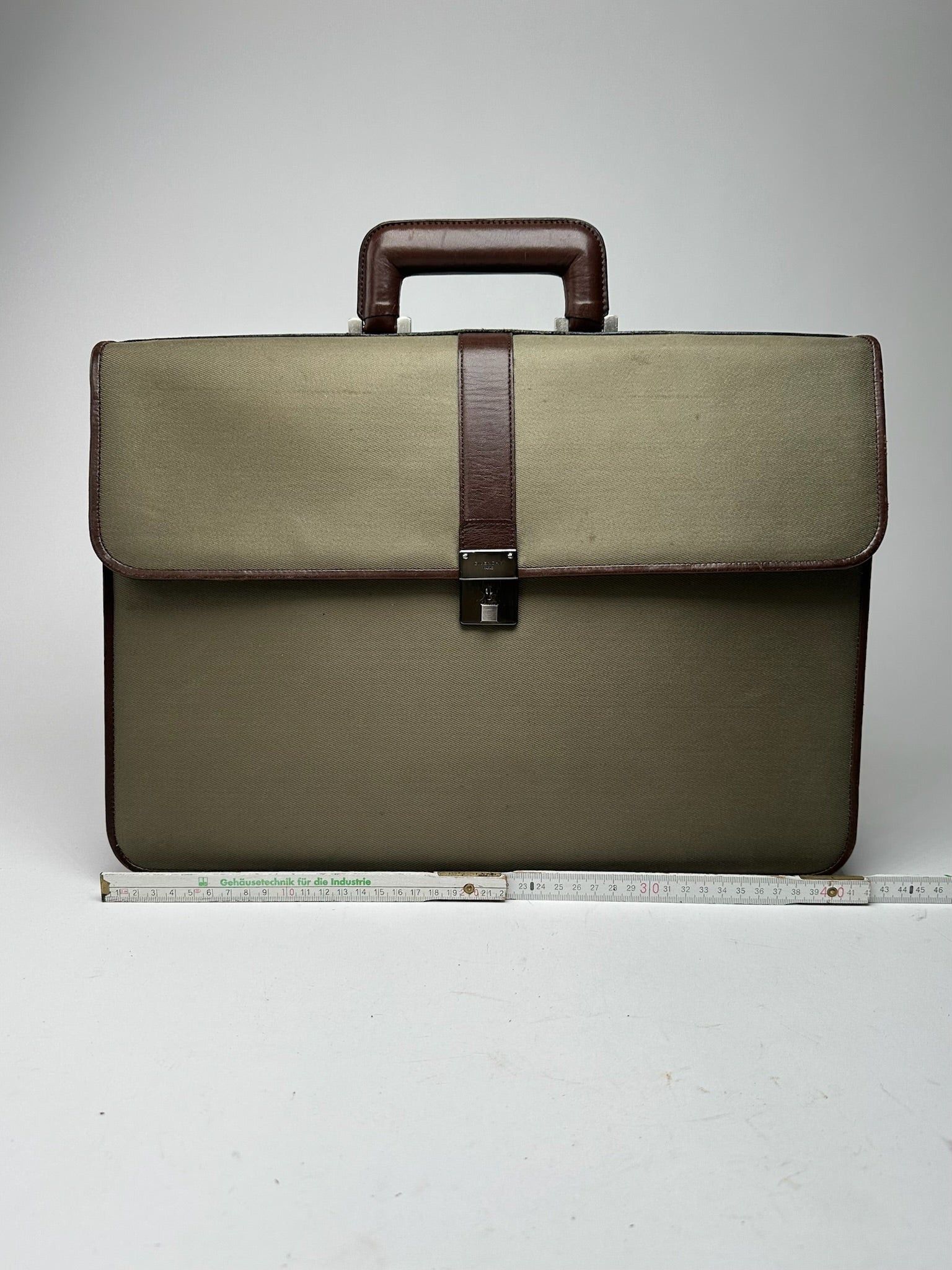 Givenchy Vintage Leather canvas Briefcase khaki brown Size ONE SIZE - 13 Thumbnail
