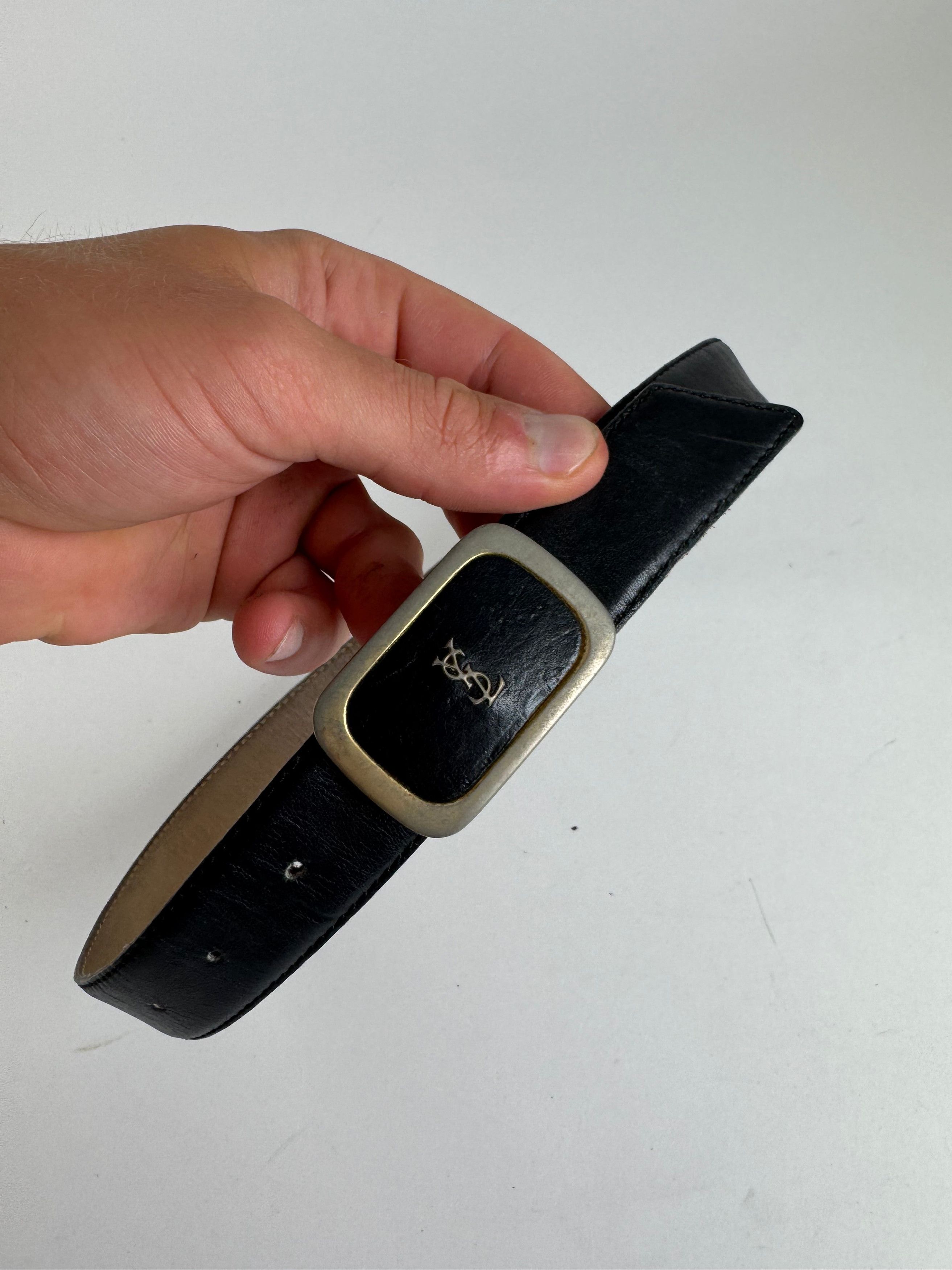 Other Vintage Yves Saint Laurent Leather Belt black Size ONE SIZE - 9 Thumbnail