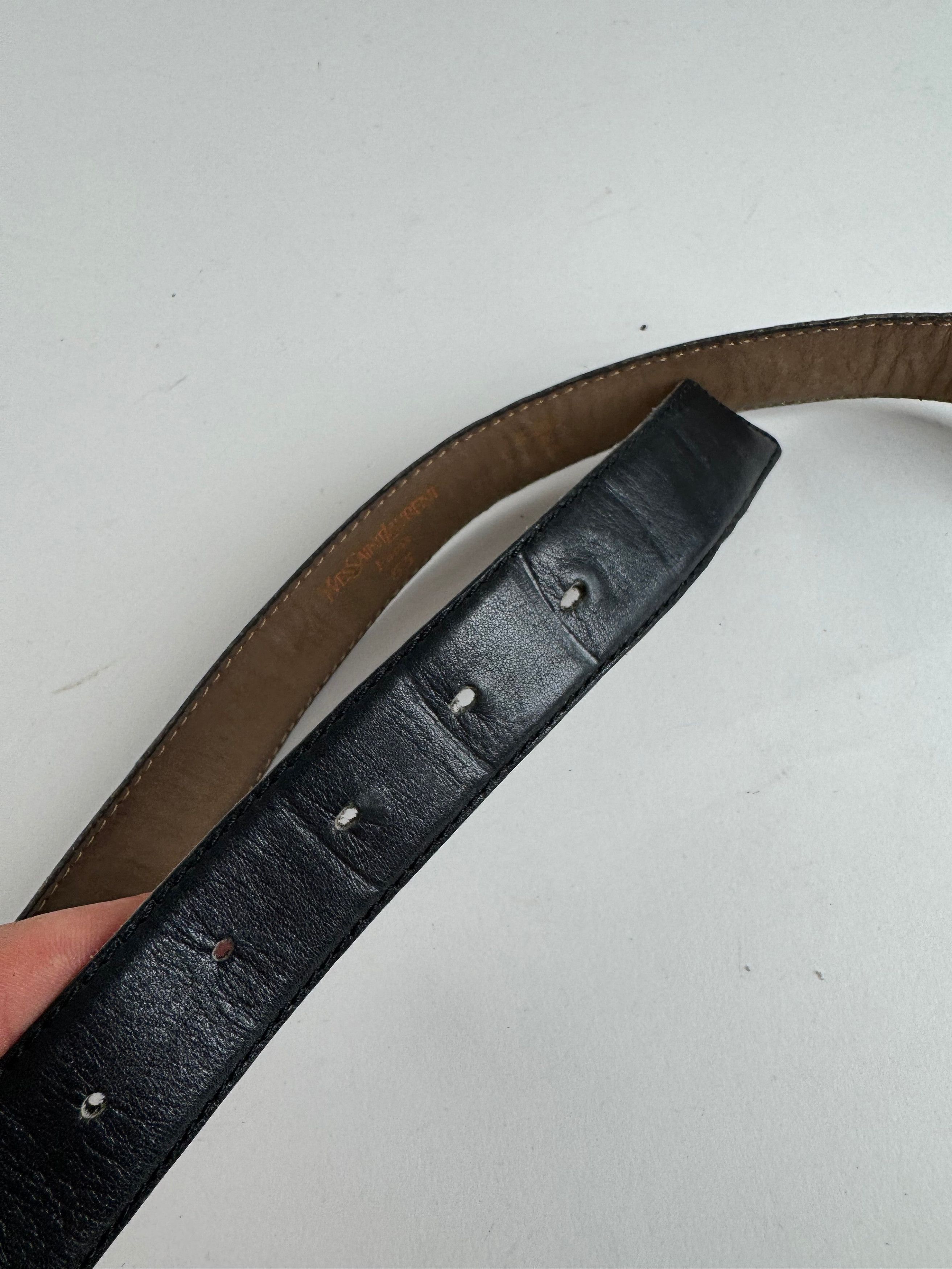 Other Vintage Yves Saint Laurent Leather Belt black Size ONE SIZE - 5 Thumbnail