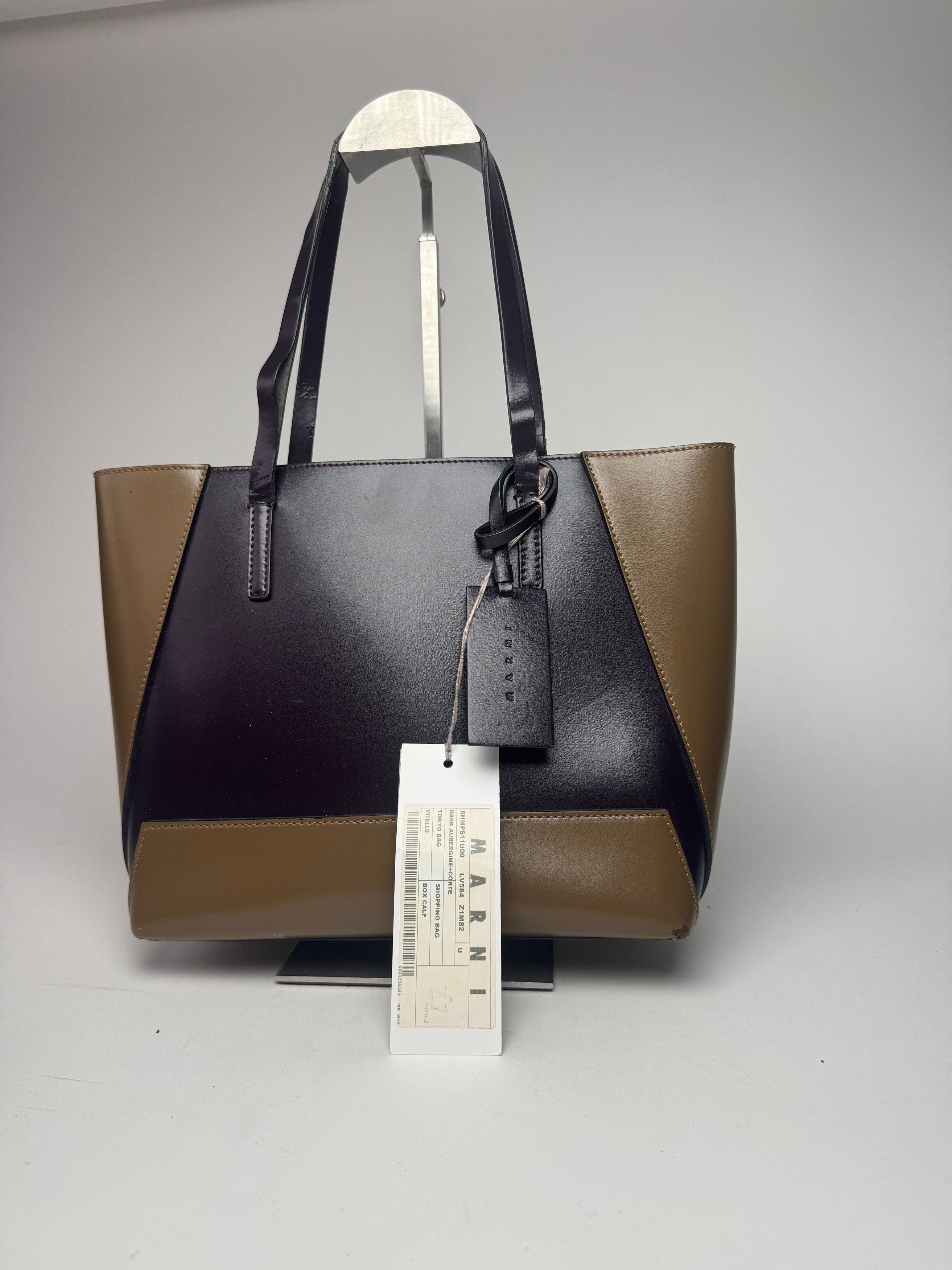 Marni Vintage Leather Bag purple khaki Size ONE SIZE - 8 Thumbnail