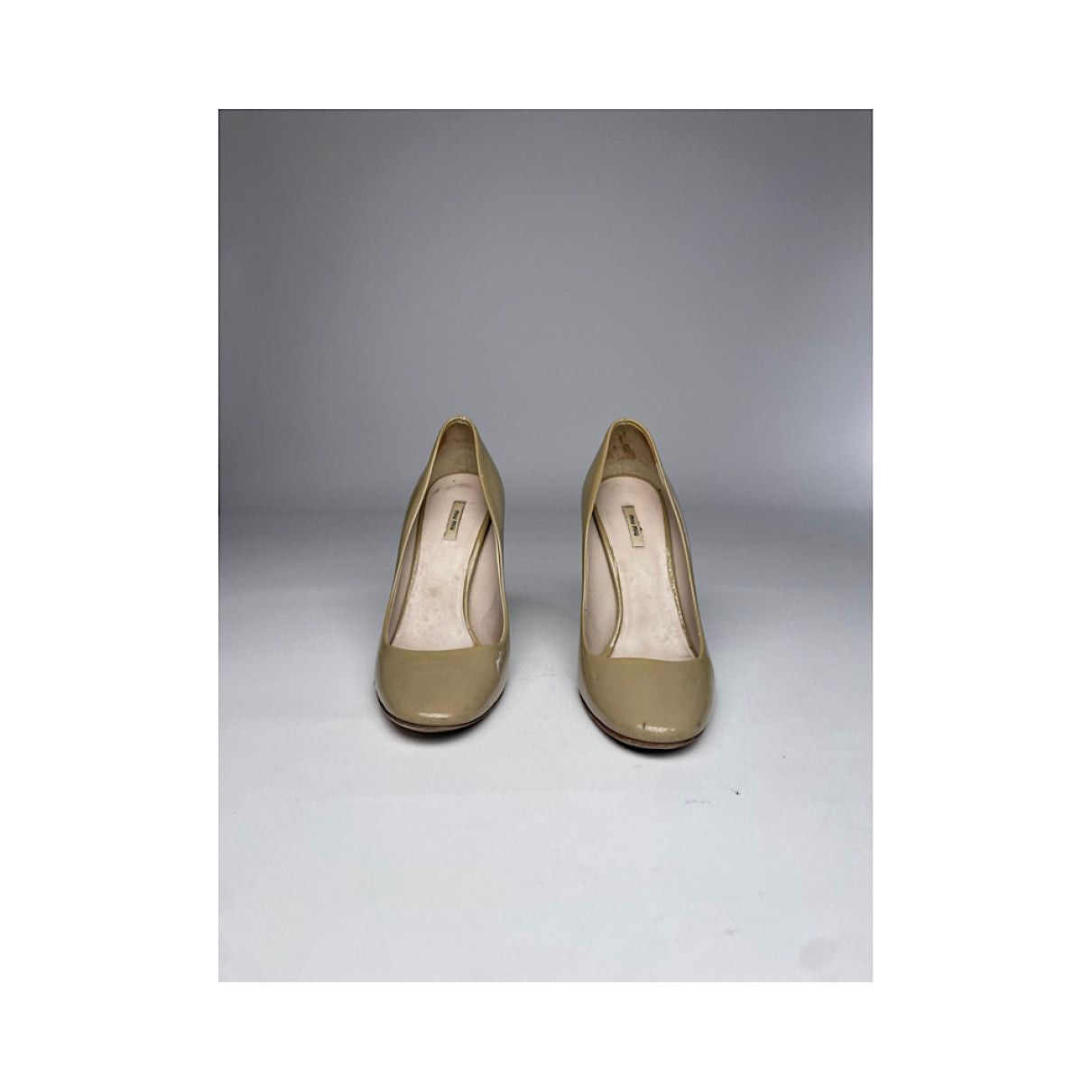 Miu Miu Beige Patent Leather Heel Size US 4 / IT 34 - 4 Thumbnail