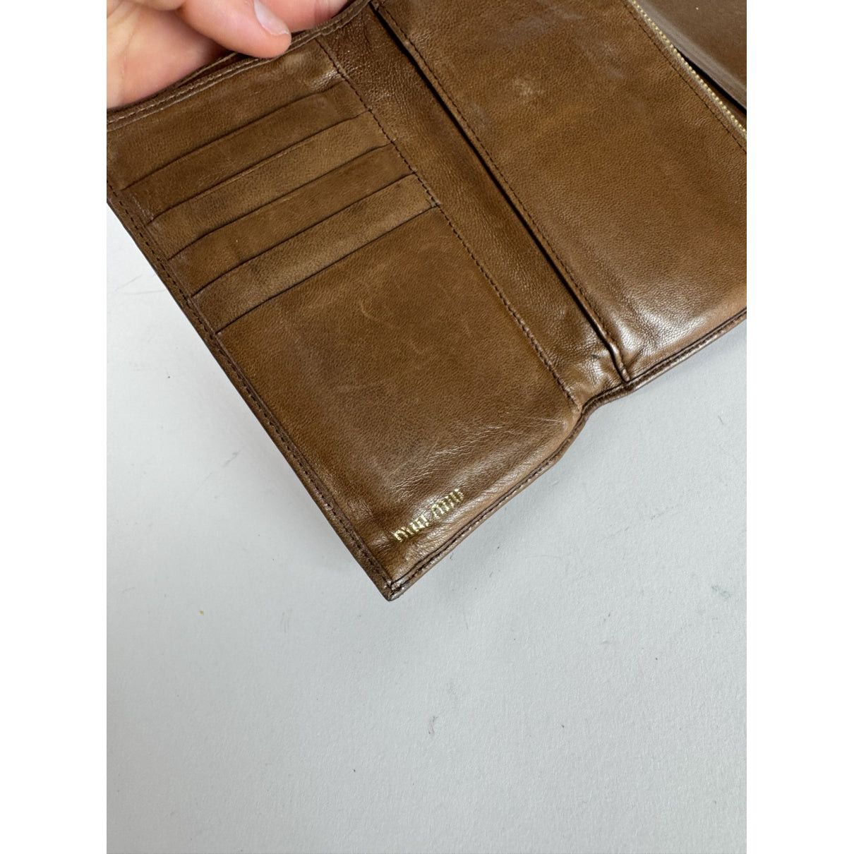 Miu Miu Brown Leather Wallet Size ONE SIZE - 4 Thumbnail