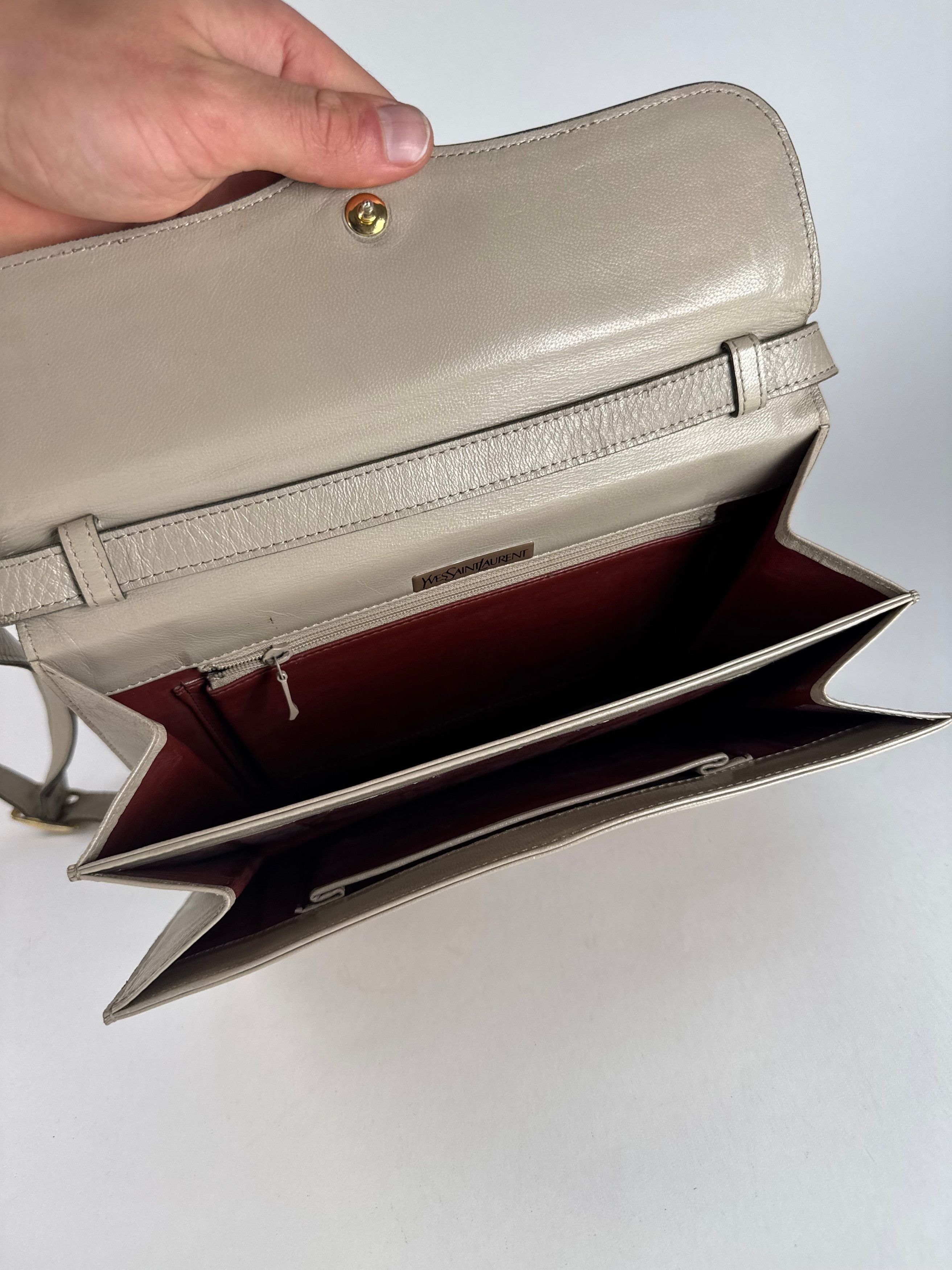 Other Vintage Yves Saint Laurent 2 Way Leather Bag Y-Satchel Size ONE SIZE - 14 Thumbnail