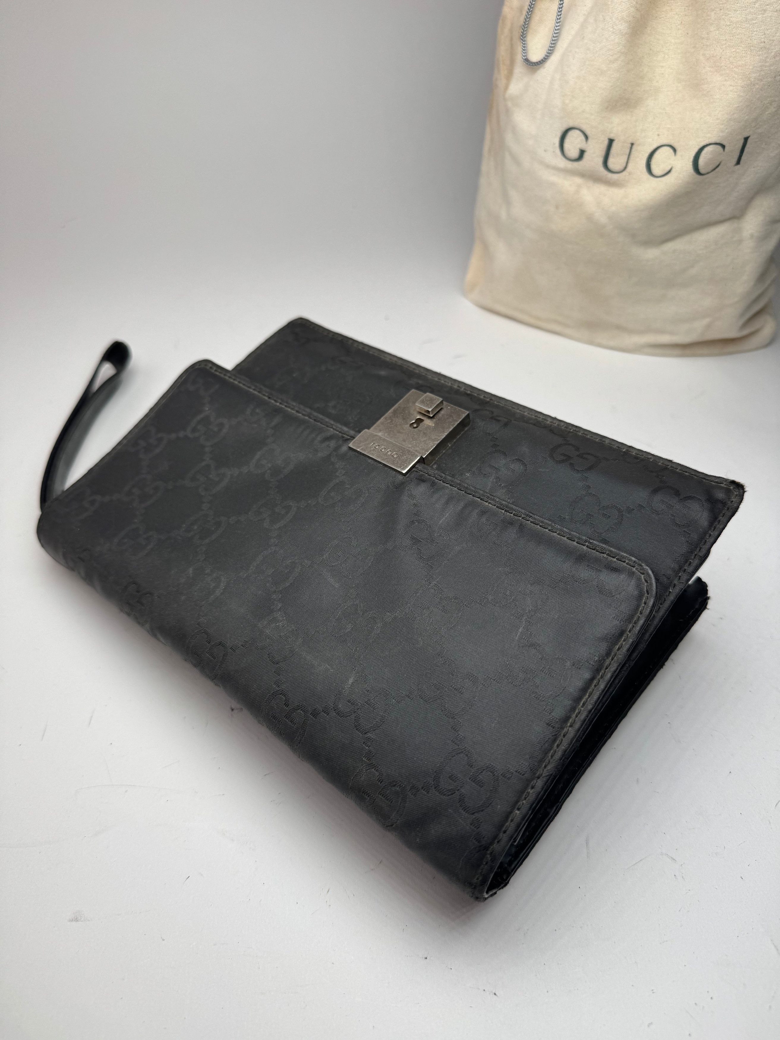 Gucci Vintage Monogramm Clutch Black Size ONE SIZE - 11 Thumbnail