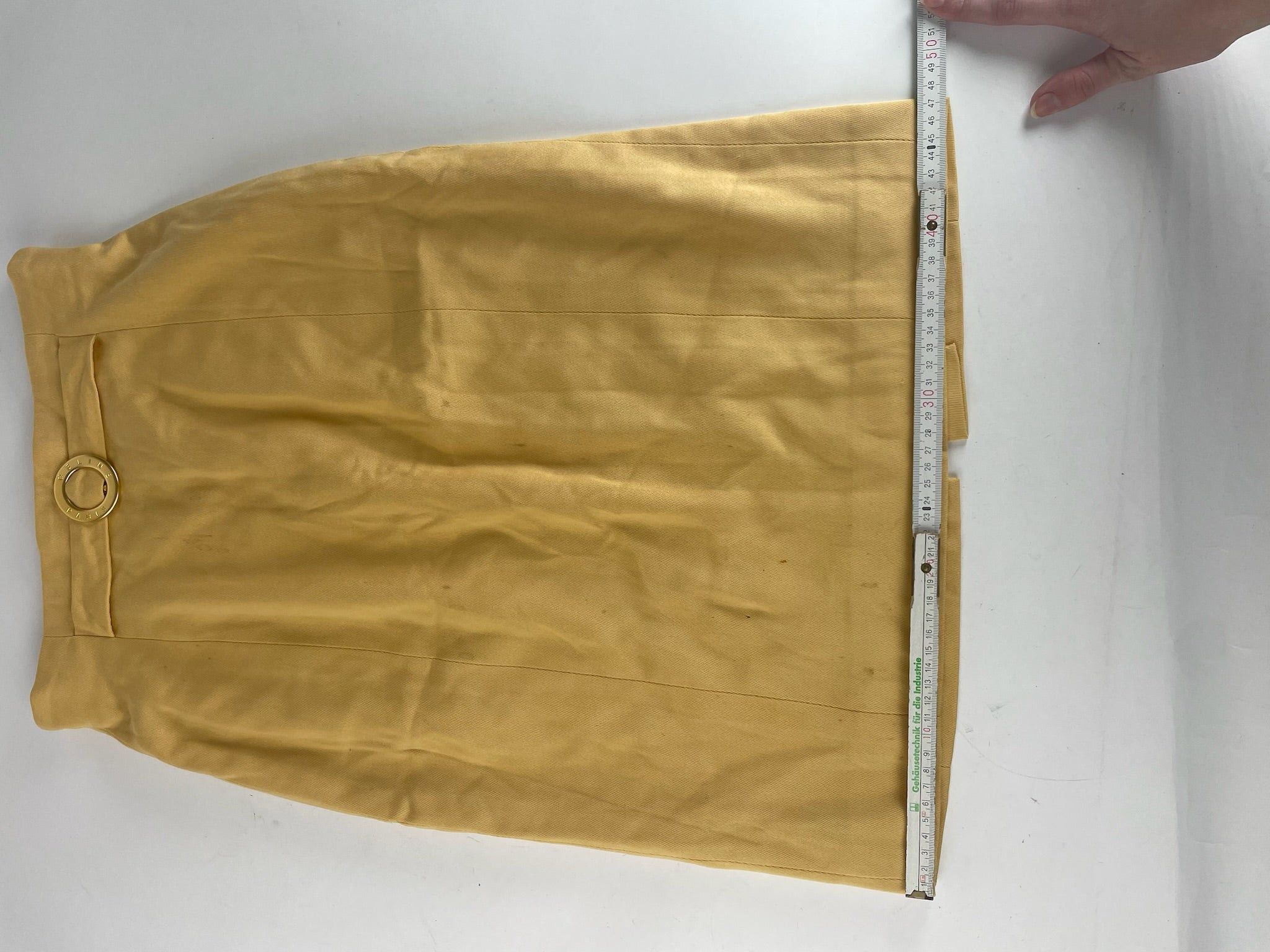 Celine Vintage Paris Skirt Yellow 38/M Size 28" / US 6 / IT 42 - 14 Thumbnail
