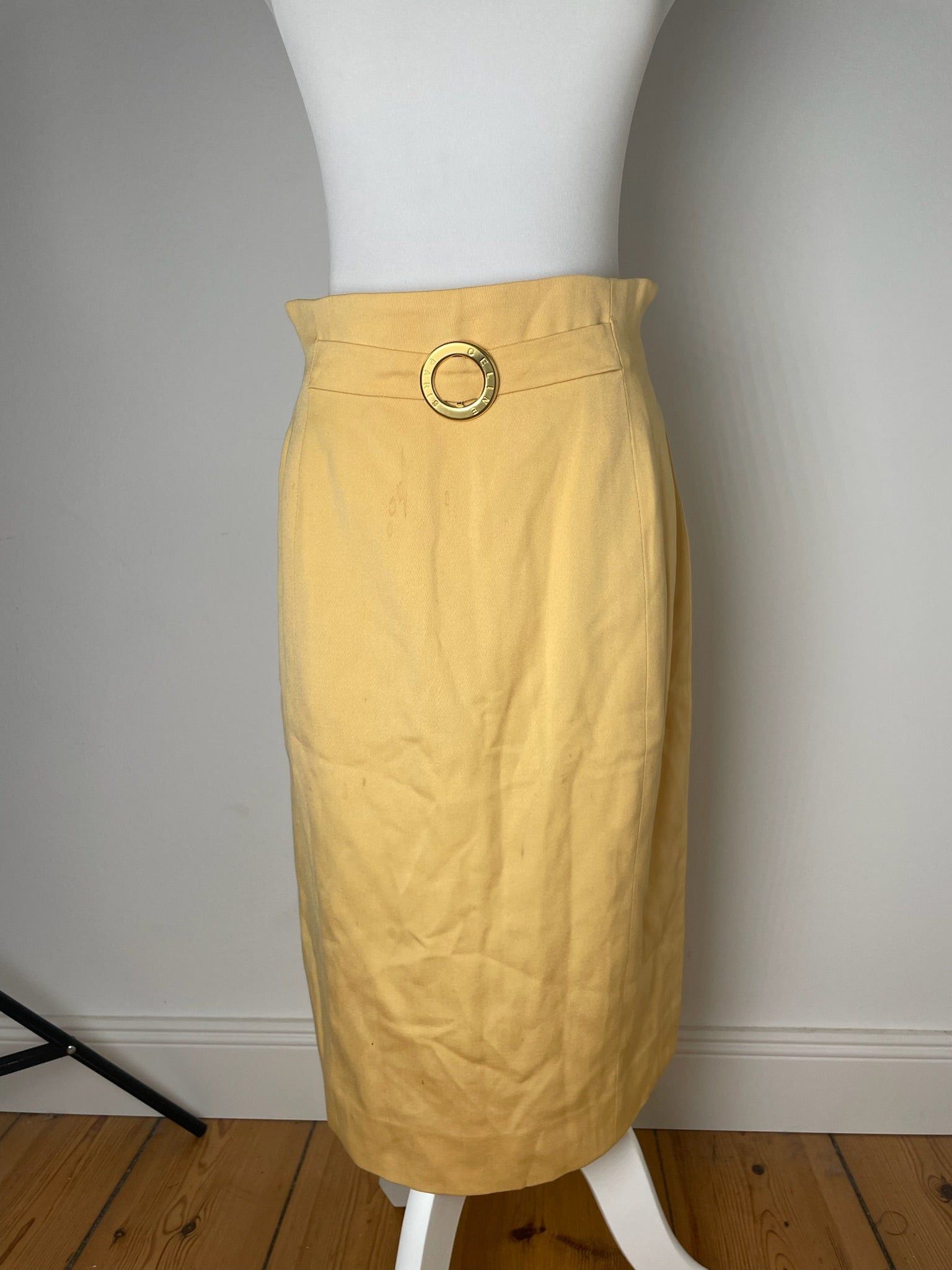Celine Vintage Paris Skirt Yellow 38/M Size 28" / US 6 / IT 42 - 12 Thumbnail