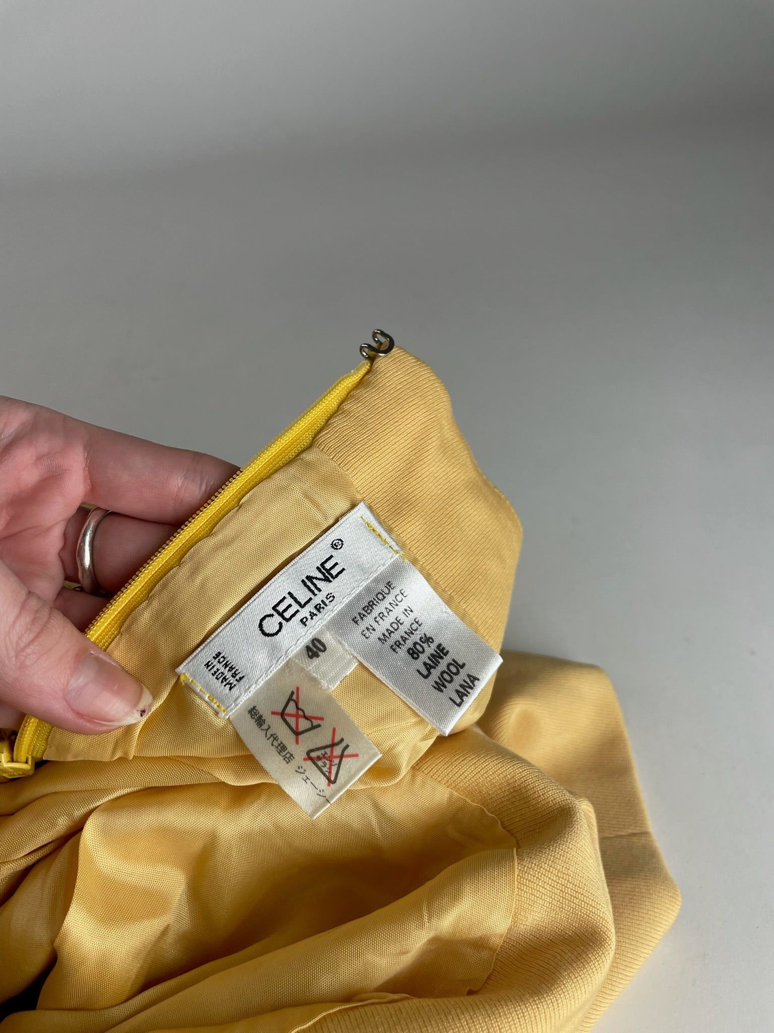 Celine Vintage Paris Skirt Yellow 38/M Size 28" / US 6 / IT 42 - 6 Thumbnail