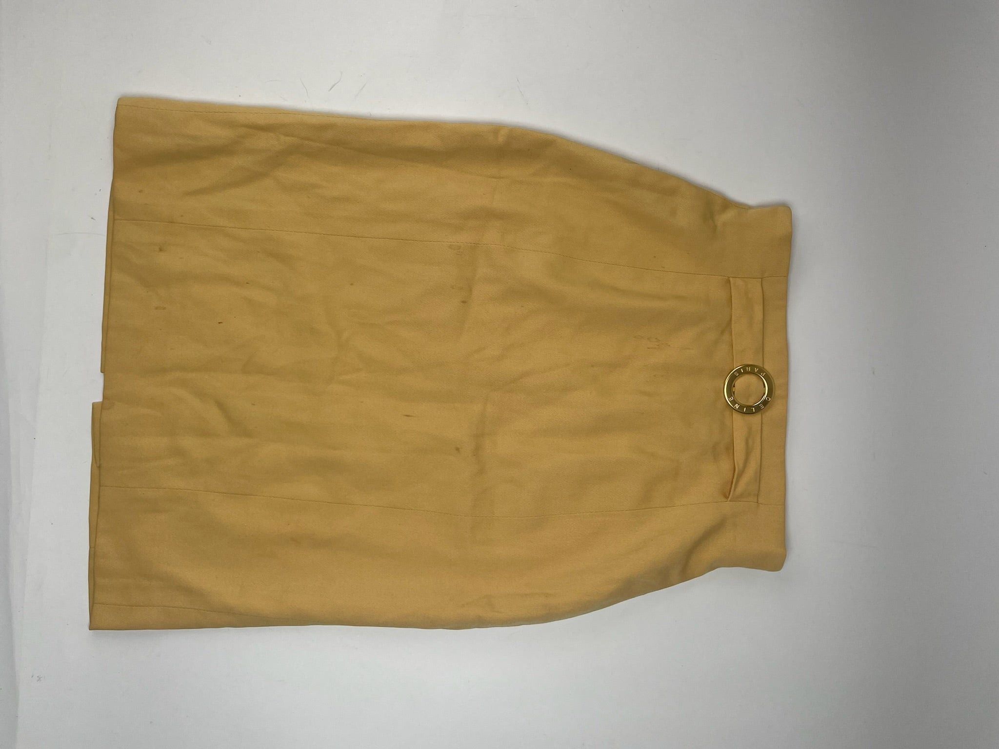 Celine Vintage Paris Skirt Yellow 38/M Size 28" / US 6 / IT 42 - 4 Thumbnail