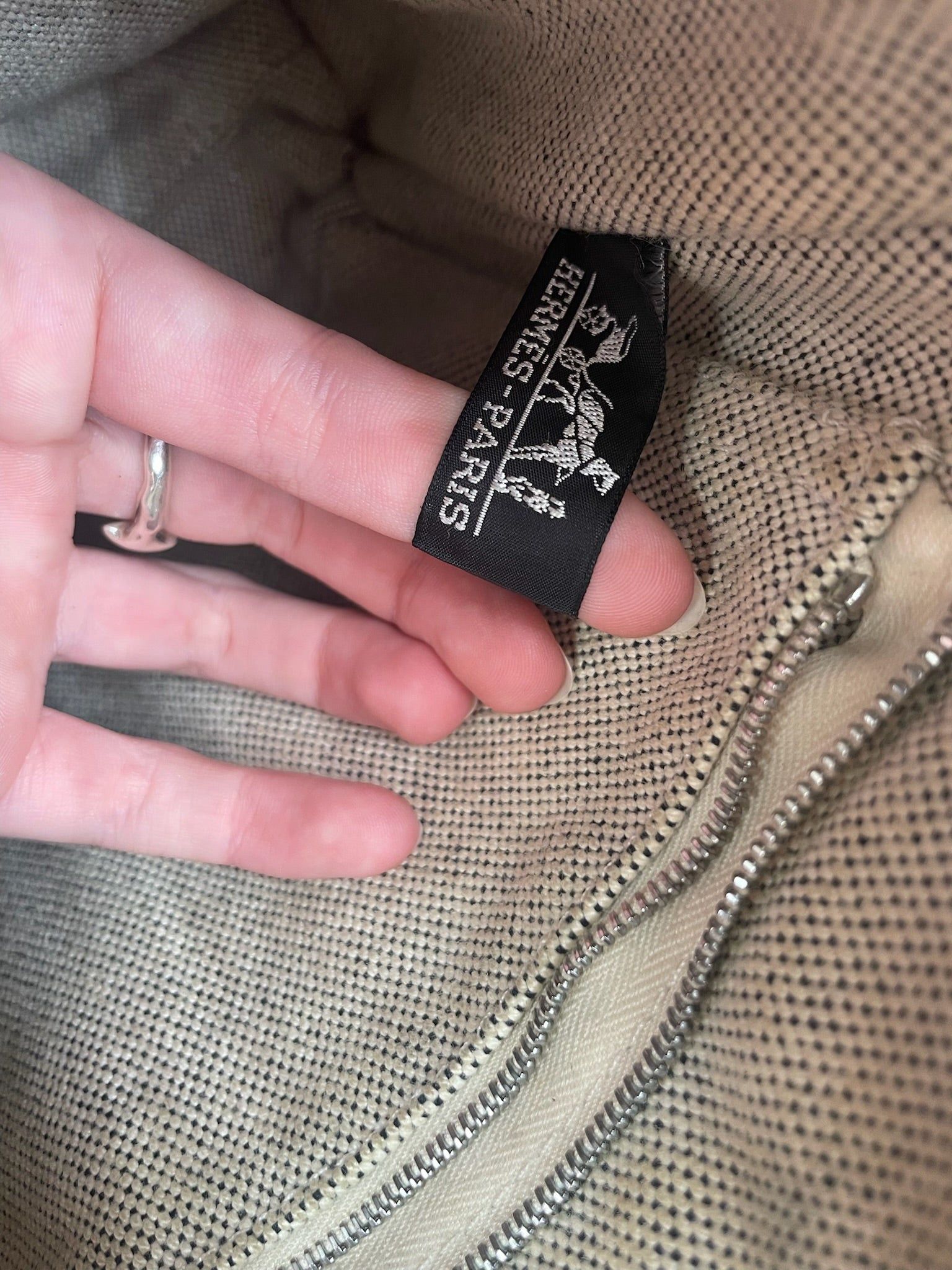Other Vintage Hermes Canvas Shoulder Bag Beige Size ONE SIZE - 5 Thumbnail