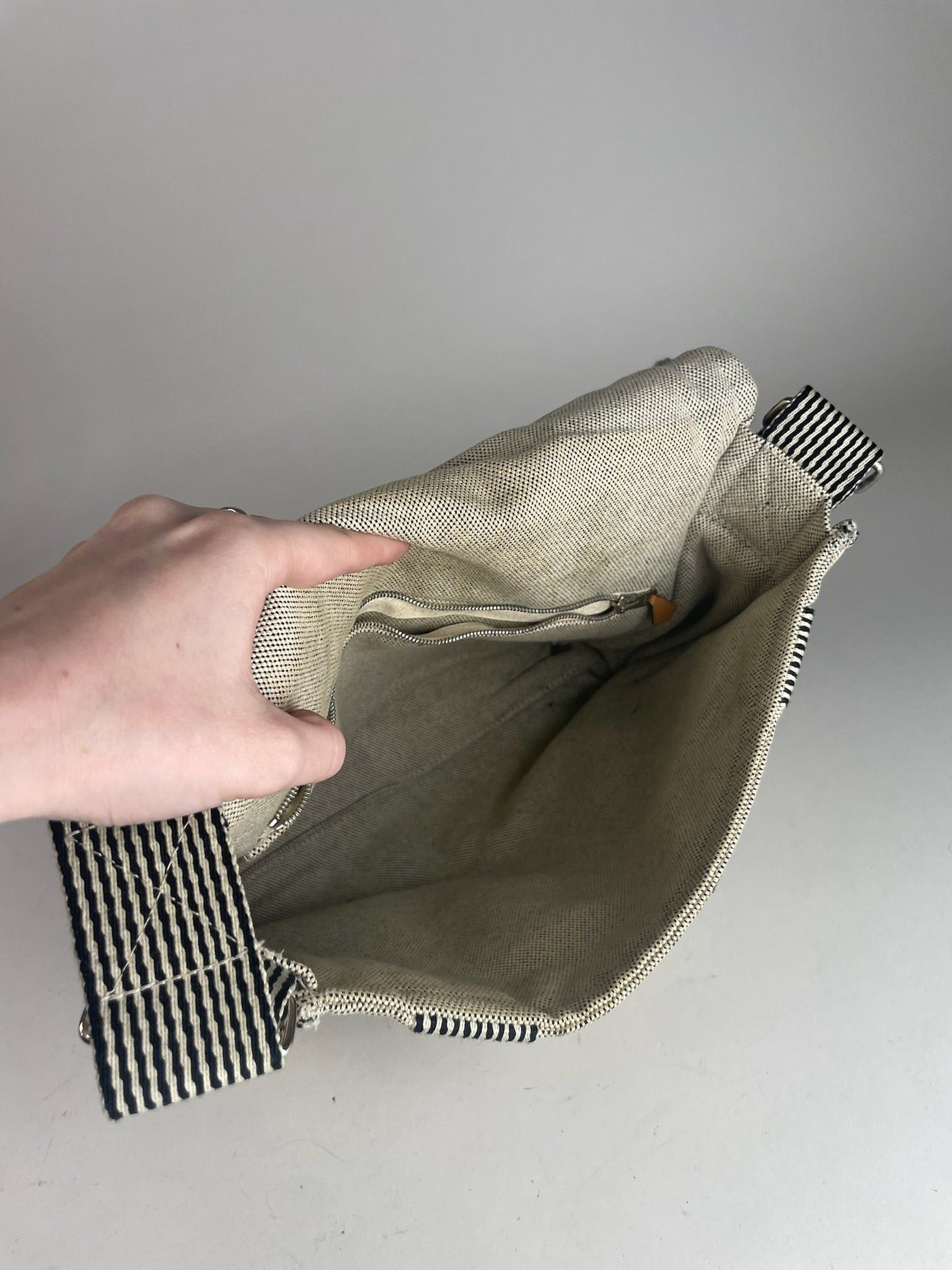 Other Vintage Hermes Canvas Shoulder Bag Beige Size ONE SIZE - 6 Thumbnail