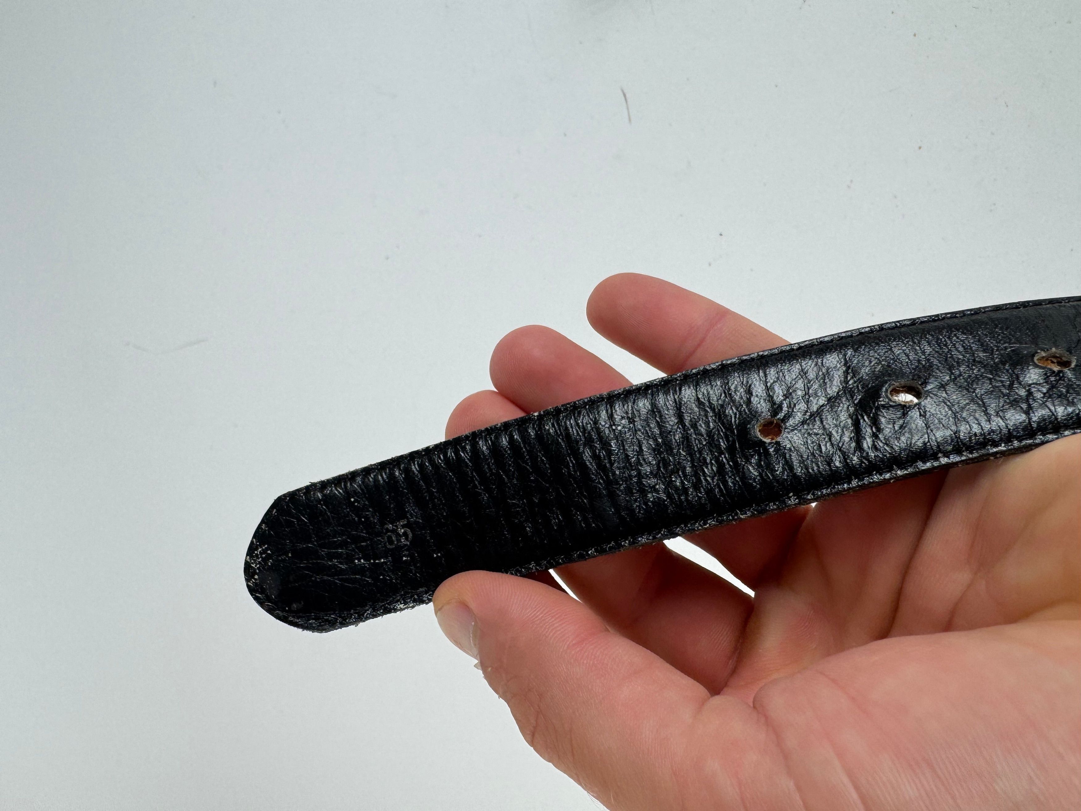 Celine Vintage Leather belt Black Size ONE SIZE - 5 Thumbnail