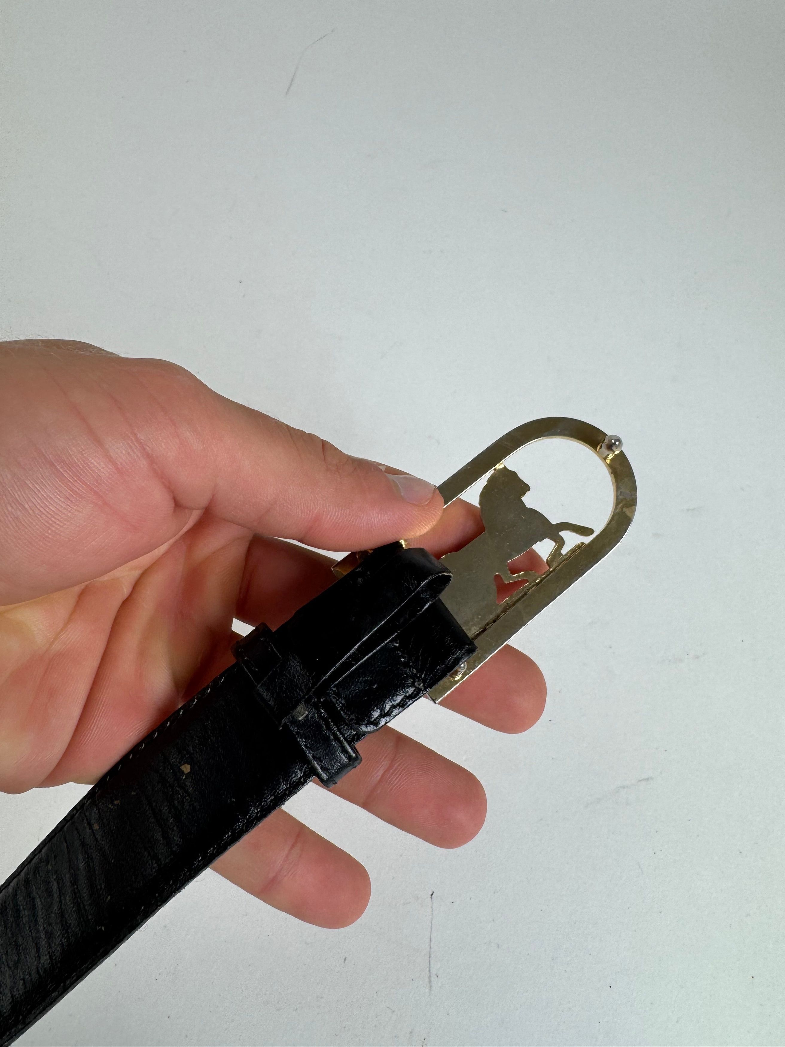 Celine Vintage Leather belt Black Size ONE SIZE - 7 Thumbnail
