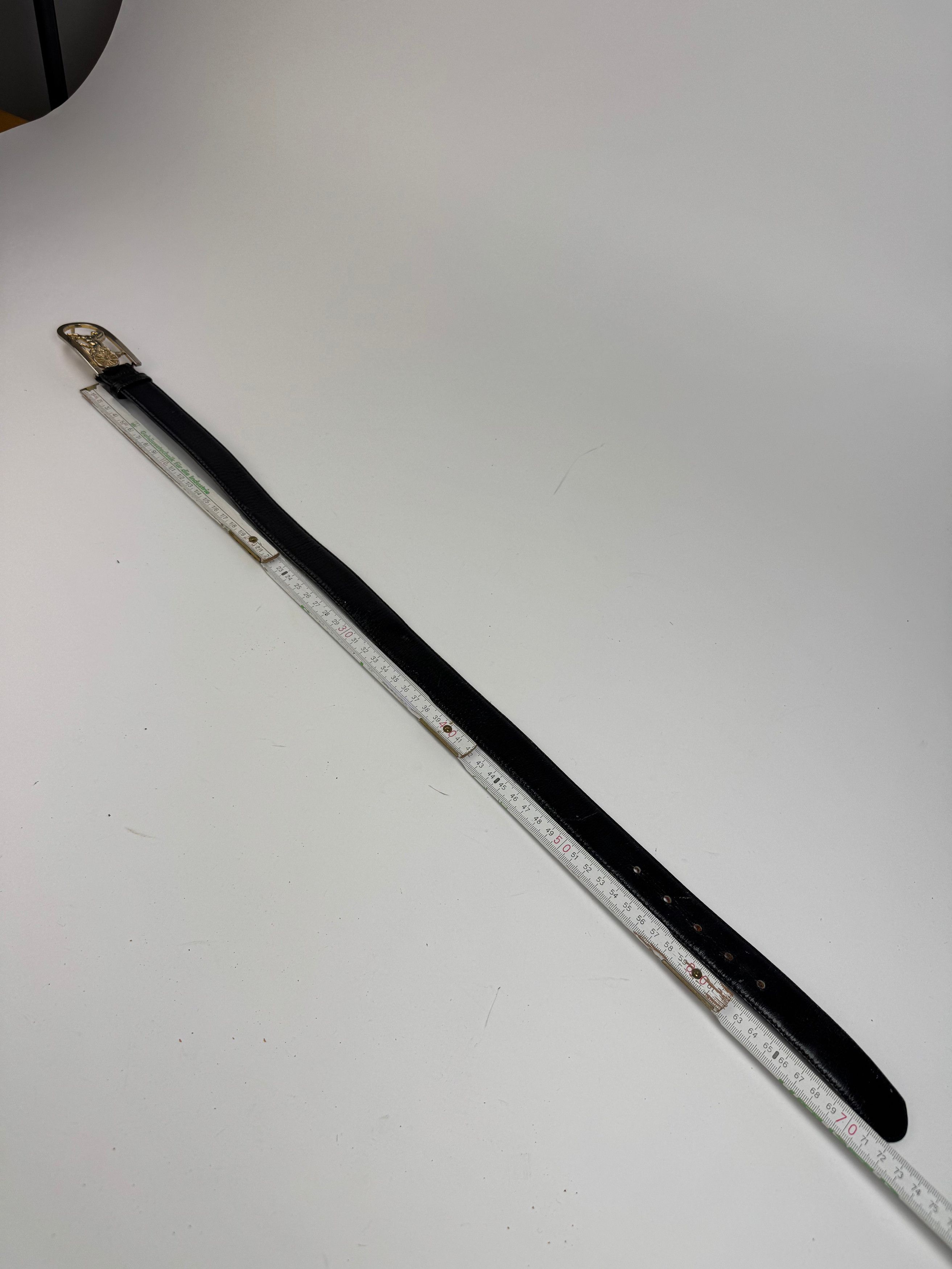 Celine Vintage Leather belt Black Size ONE SIZE - 3 Thumbnail