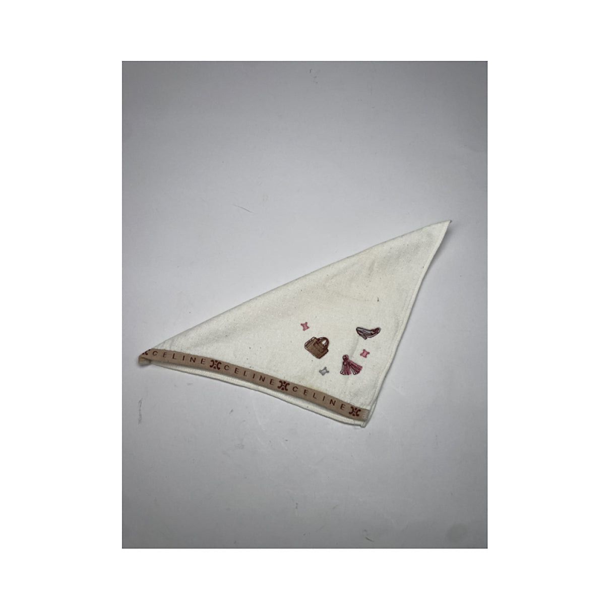 Celine White Cotton Silk Handkerchief Size ONE SIZE - 5 Thumbnail