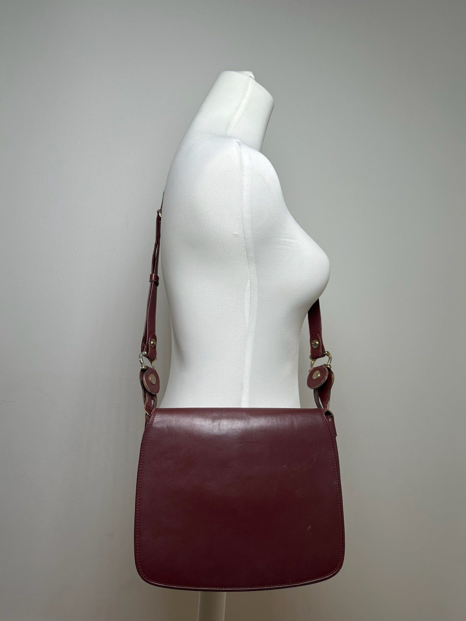 Cartier Vintage leather Shoulder bag burgundy Size ONE SIZE - 4 Thumbnail