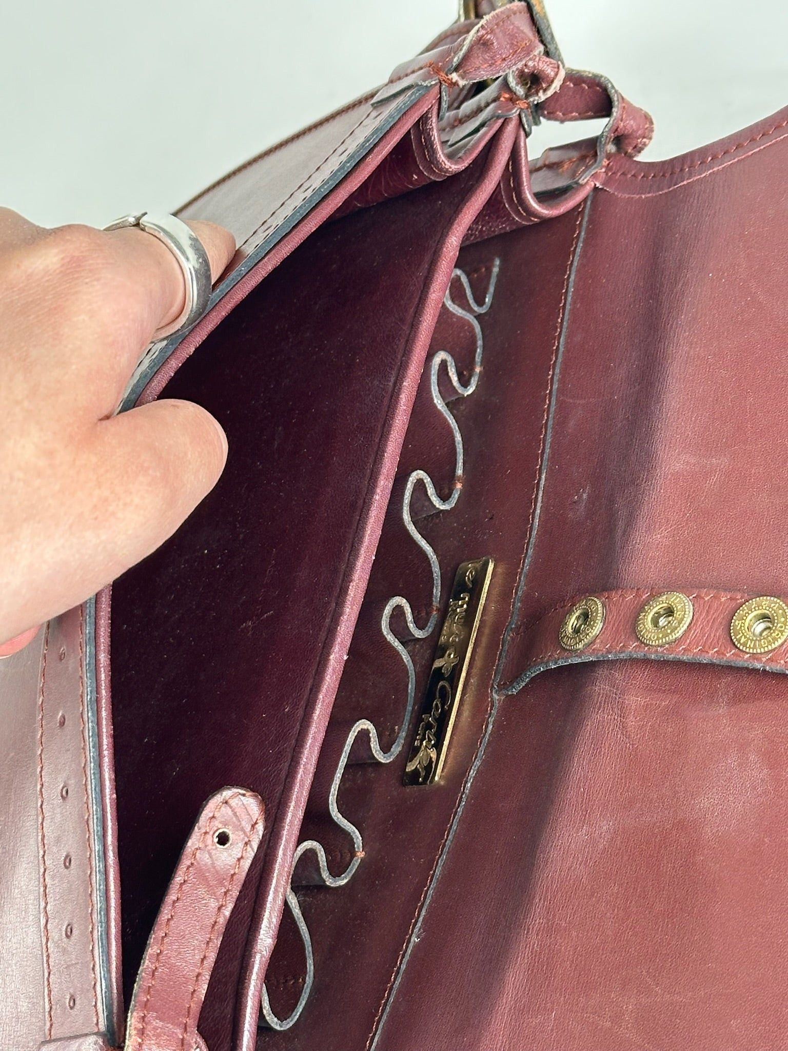 Cartier Vintage leather Shoulder bag burgundy Size ONE SIZE - 5 Thumbnail