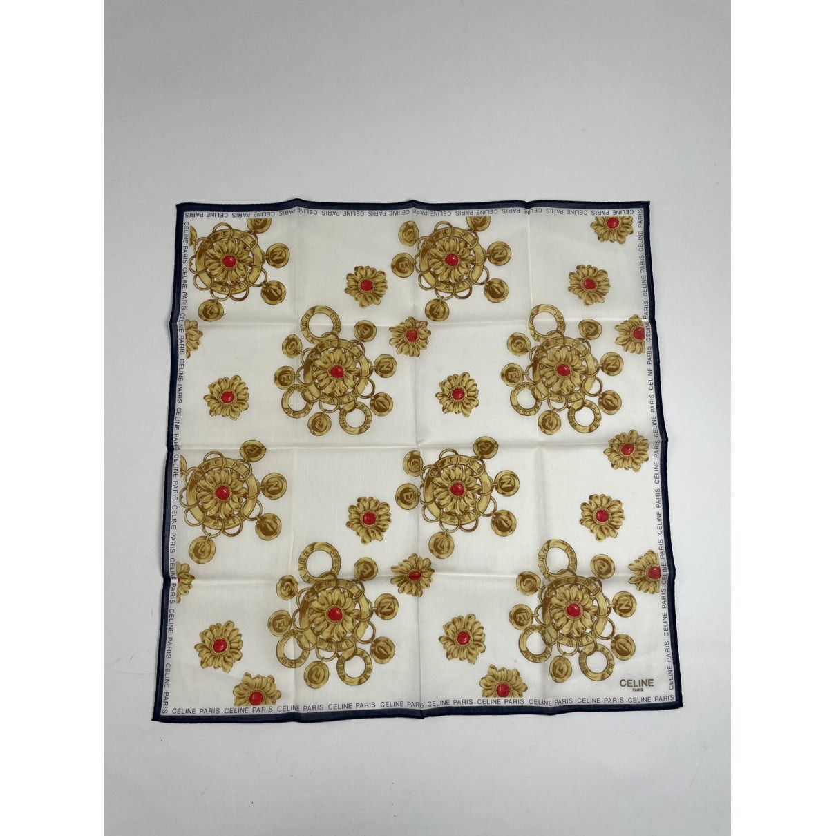Celine Gold Silk Scarf Size ONE SIZE - 5 Thumbnail