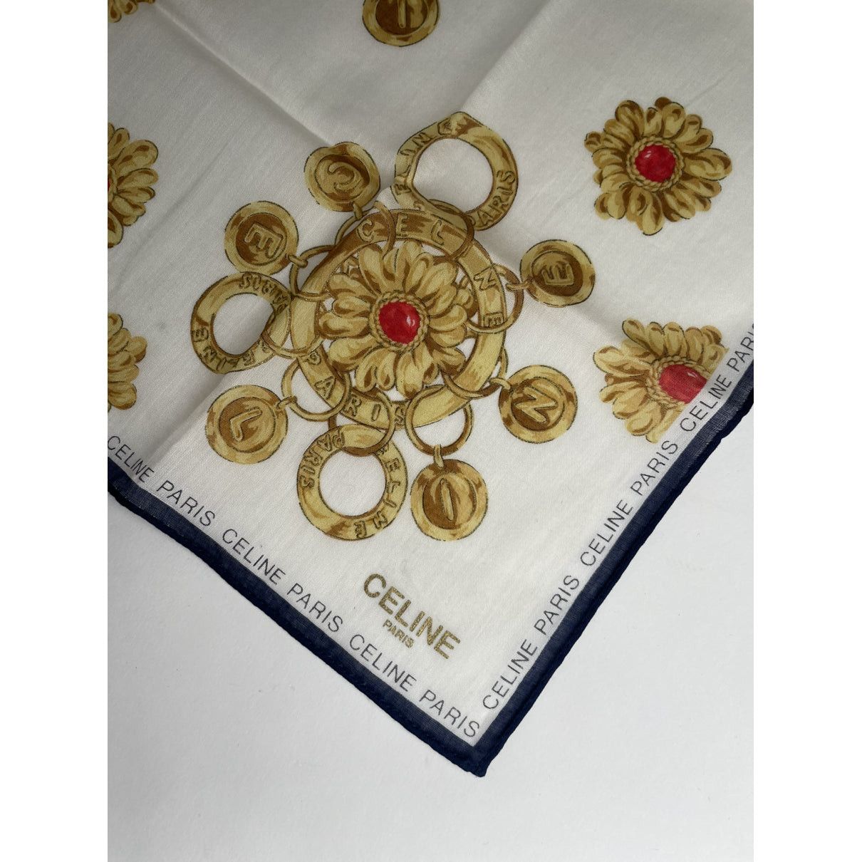 Celine Gold Silk Scarf Size ONE SIZE - 3 Thumbnail
