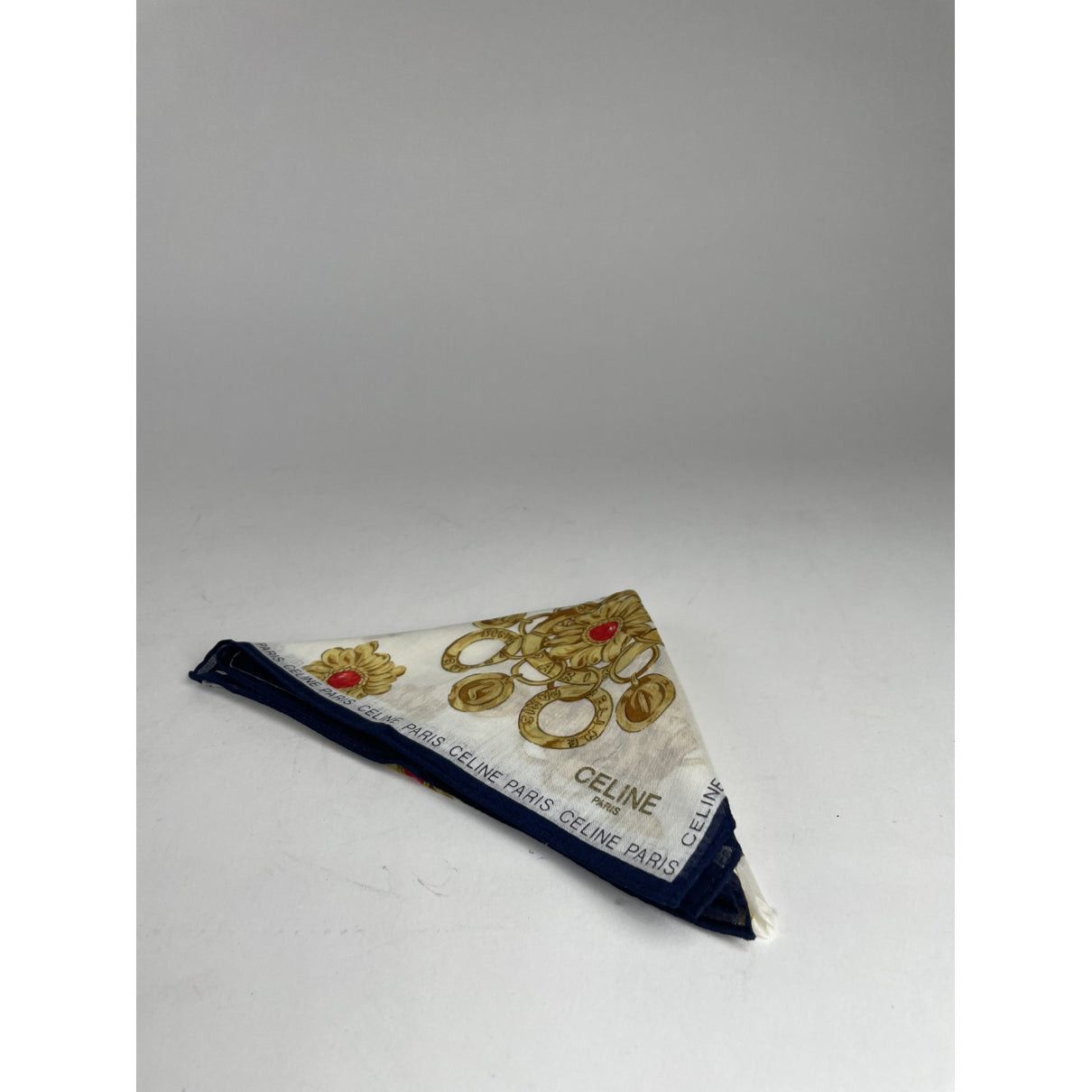 Celine Gold Silk Scarf Size ONE SIZE - 4 Thumbnail