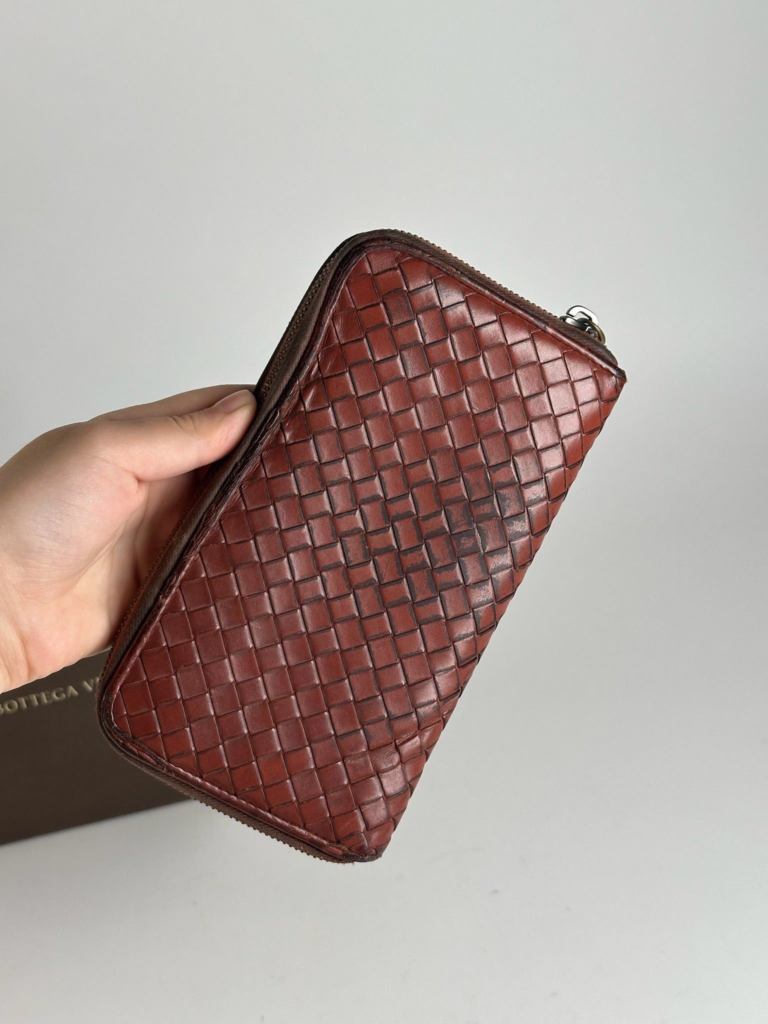 Bottega Veneta Vintage Intercciato Leather wallet red Brown Size ONE SIZE - 5 Thumbnail