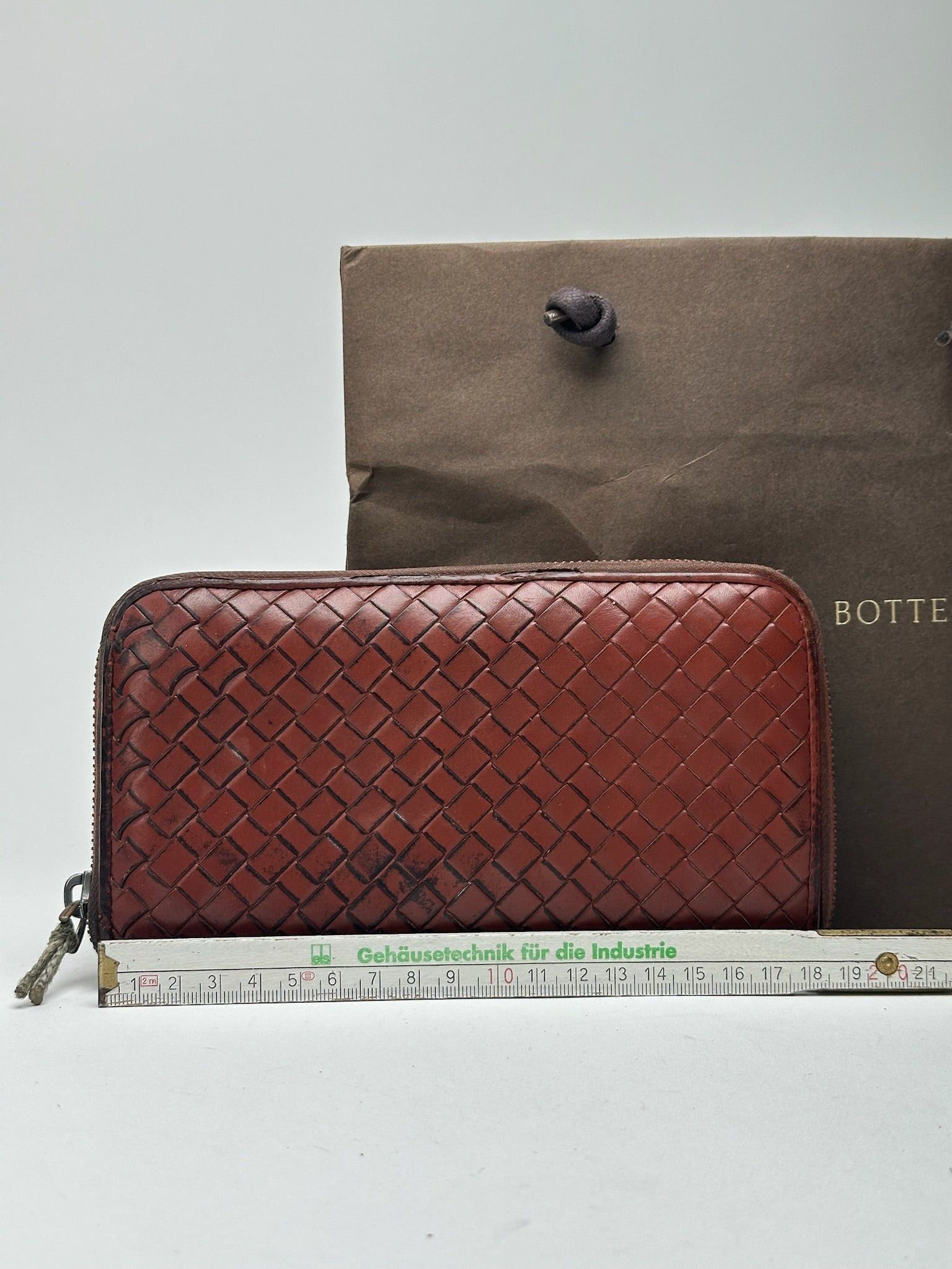 Bottega Veneta Vintage Intercciato Leather wallet red Brown Size ONE SIZE - 11 Thumbnail