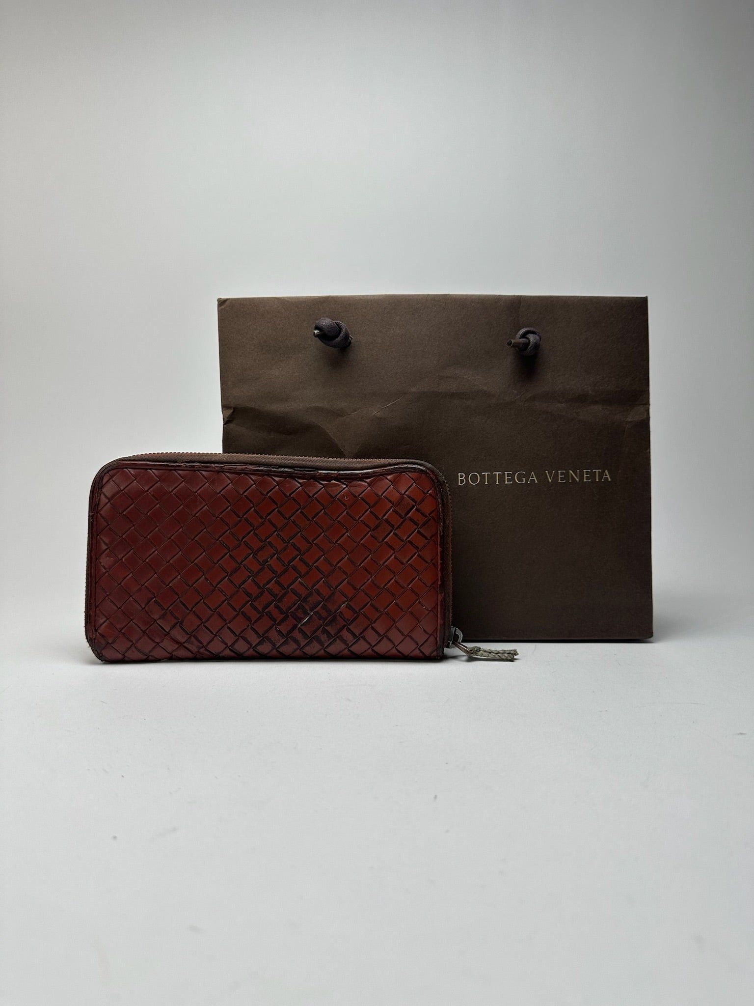 Bottega Veneta Vintage Intercciato Leather wallet red Brown Size ONE SIZE - 2 Thumbnail