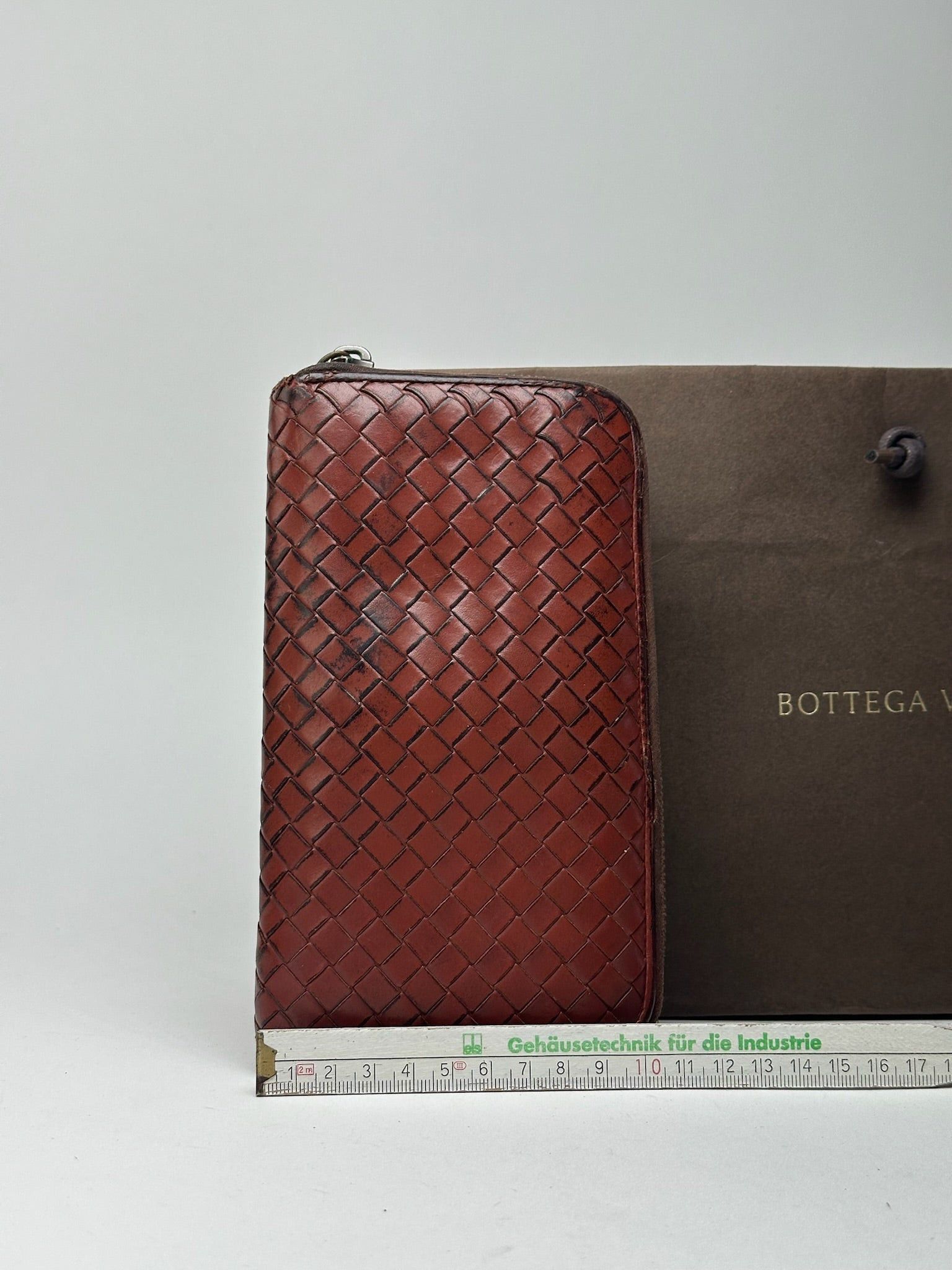 Bottega Veneta Vintage Intercciato Leather wallet red Brown Size ONE SIZE - 10 Thumbnail