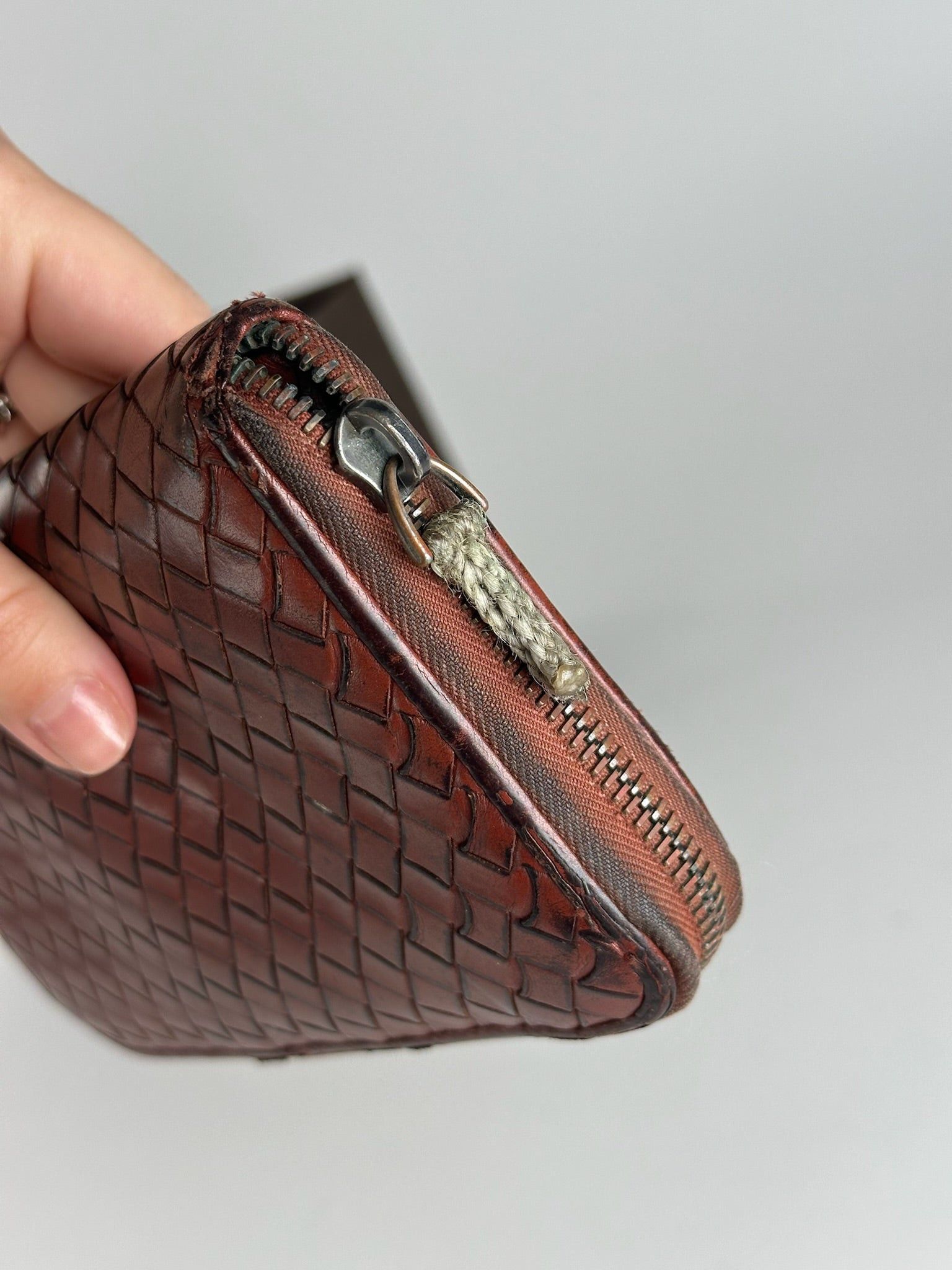 Bottega Veneta Vintage Intercciato Leather wallet red Brown Size ONE SIZE - 4 Thumbnail