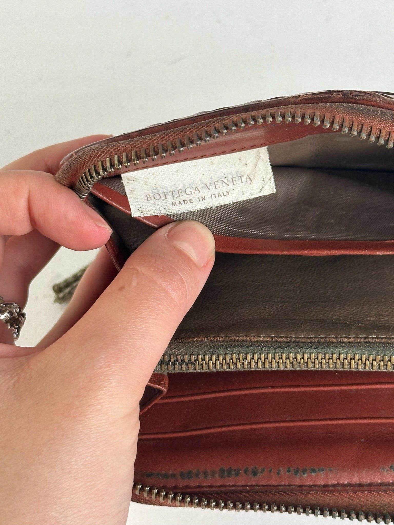 Bottega Veneta Vintage Intercciato Leather wallet red Brown Size ONE SIZE - 6 Thumbnail