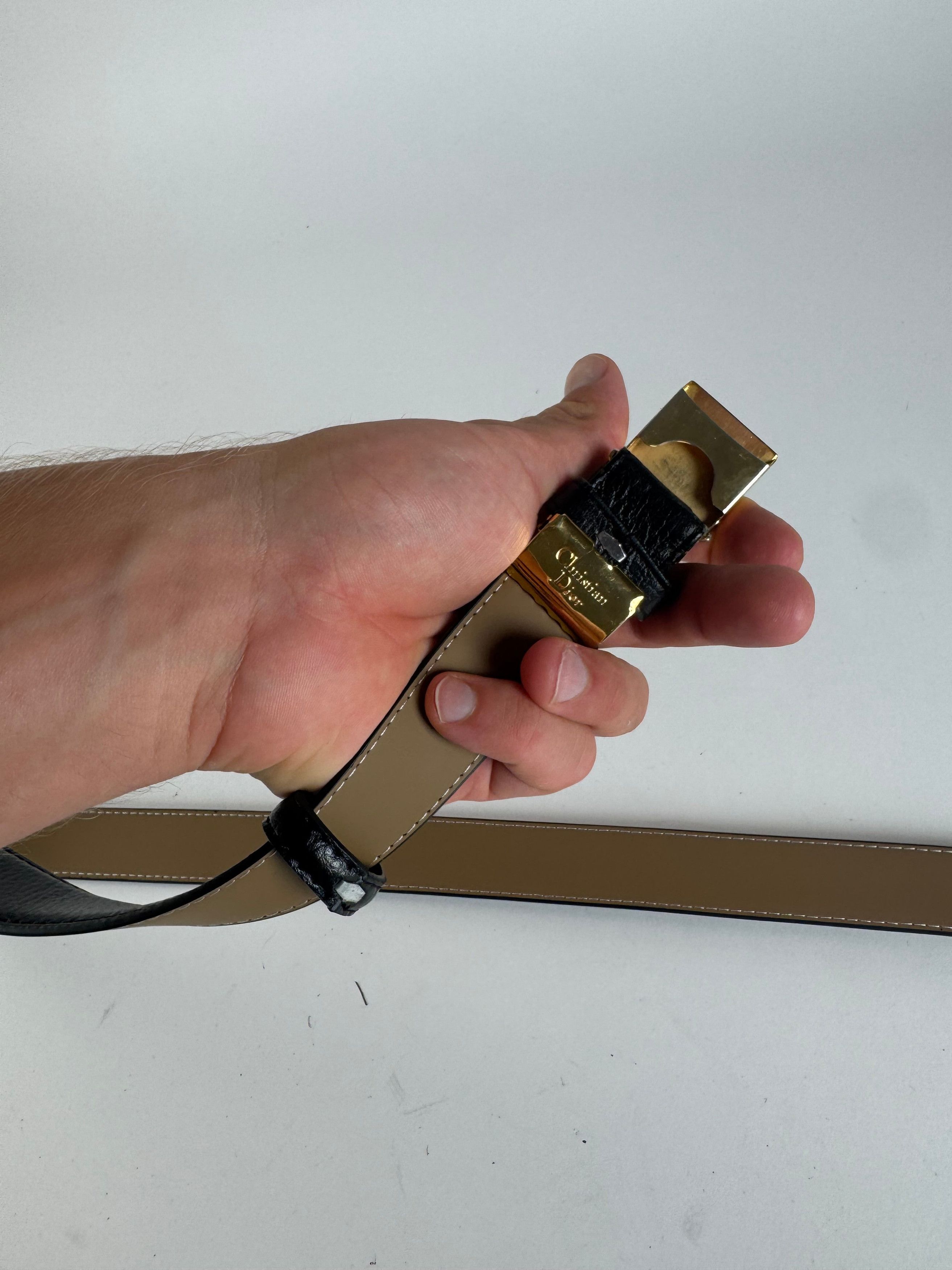 Dior Vintage Leather Belt black Size ONE SIZE - 4 Thumbnail
