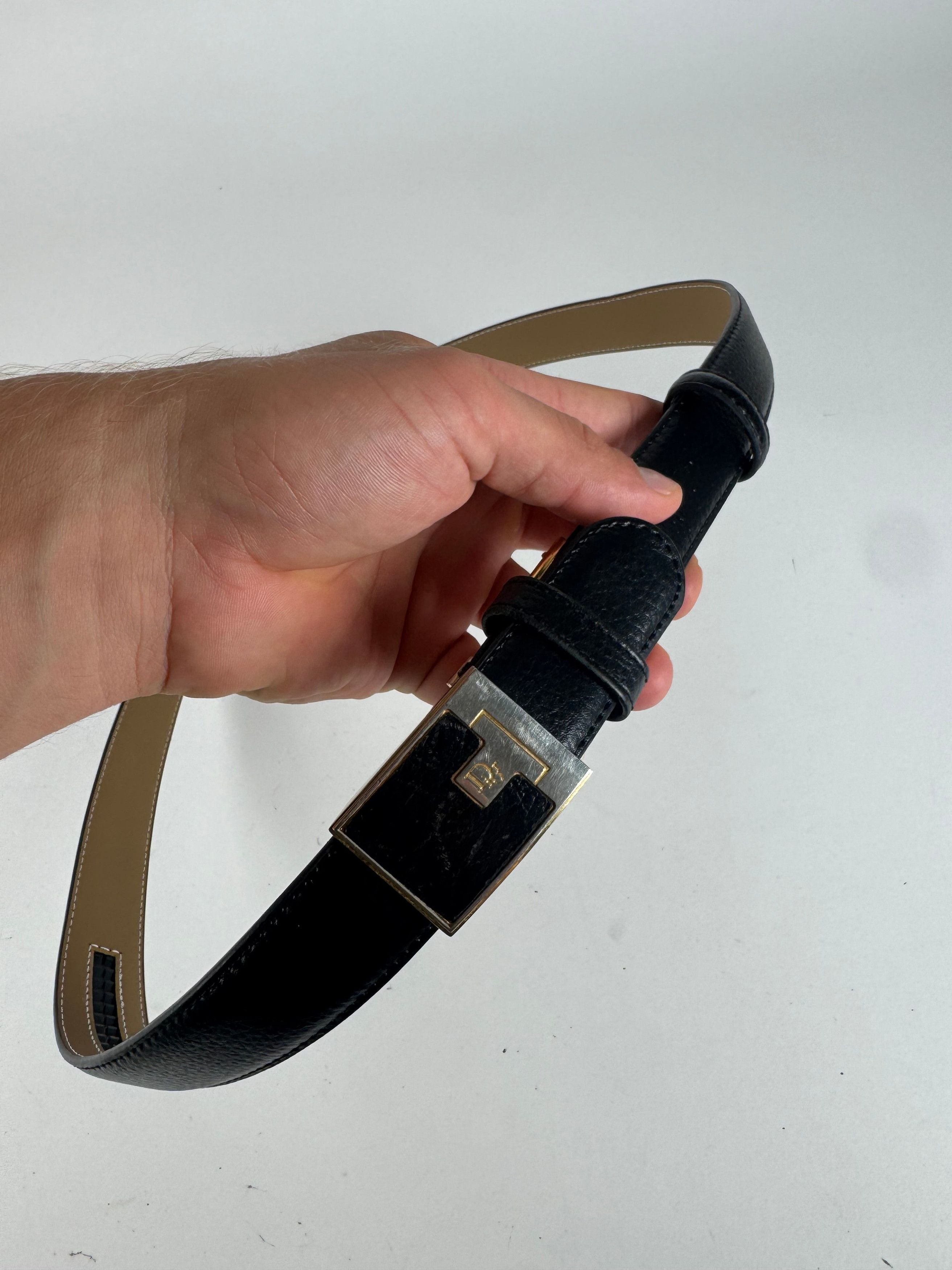 Dior Vintage Leather Belt black Size ONE SIZE - 8 Thumbnail