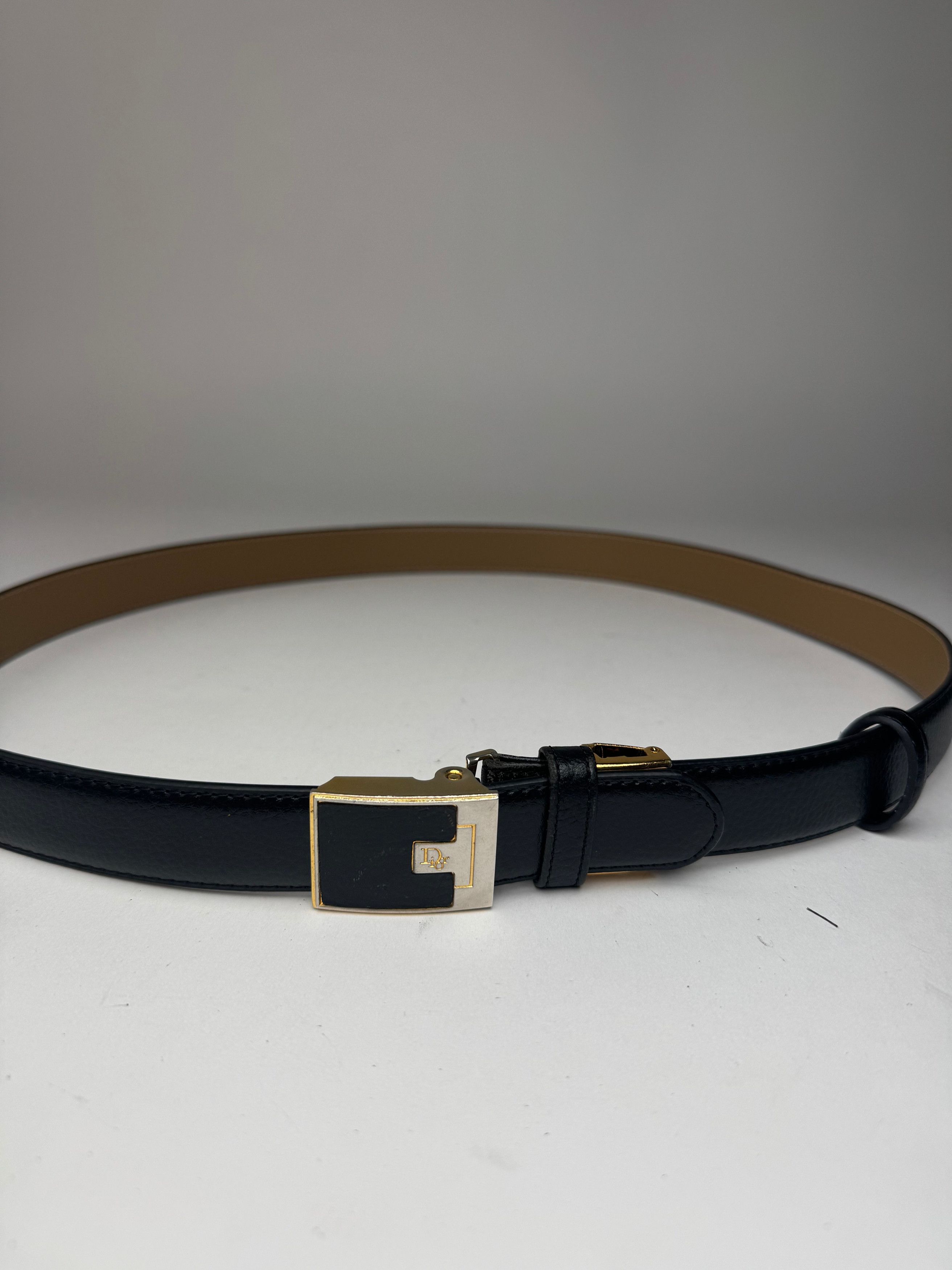 Dior Vintage Leather Belt black Size ONE SIZE - 2 Thumbnail