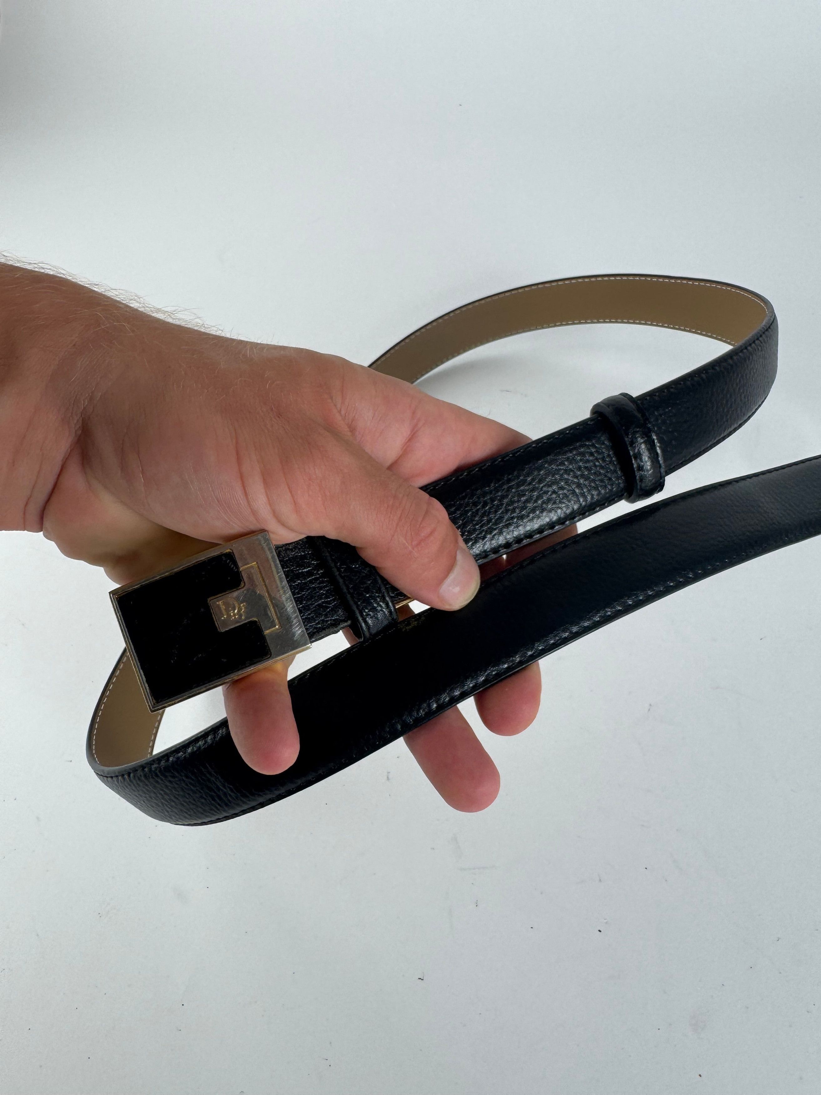 Dior Vintage Leather Belt black Size ONE SIZE - 10 Thumbnail