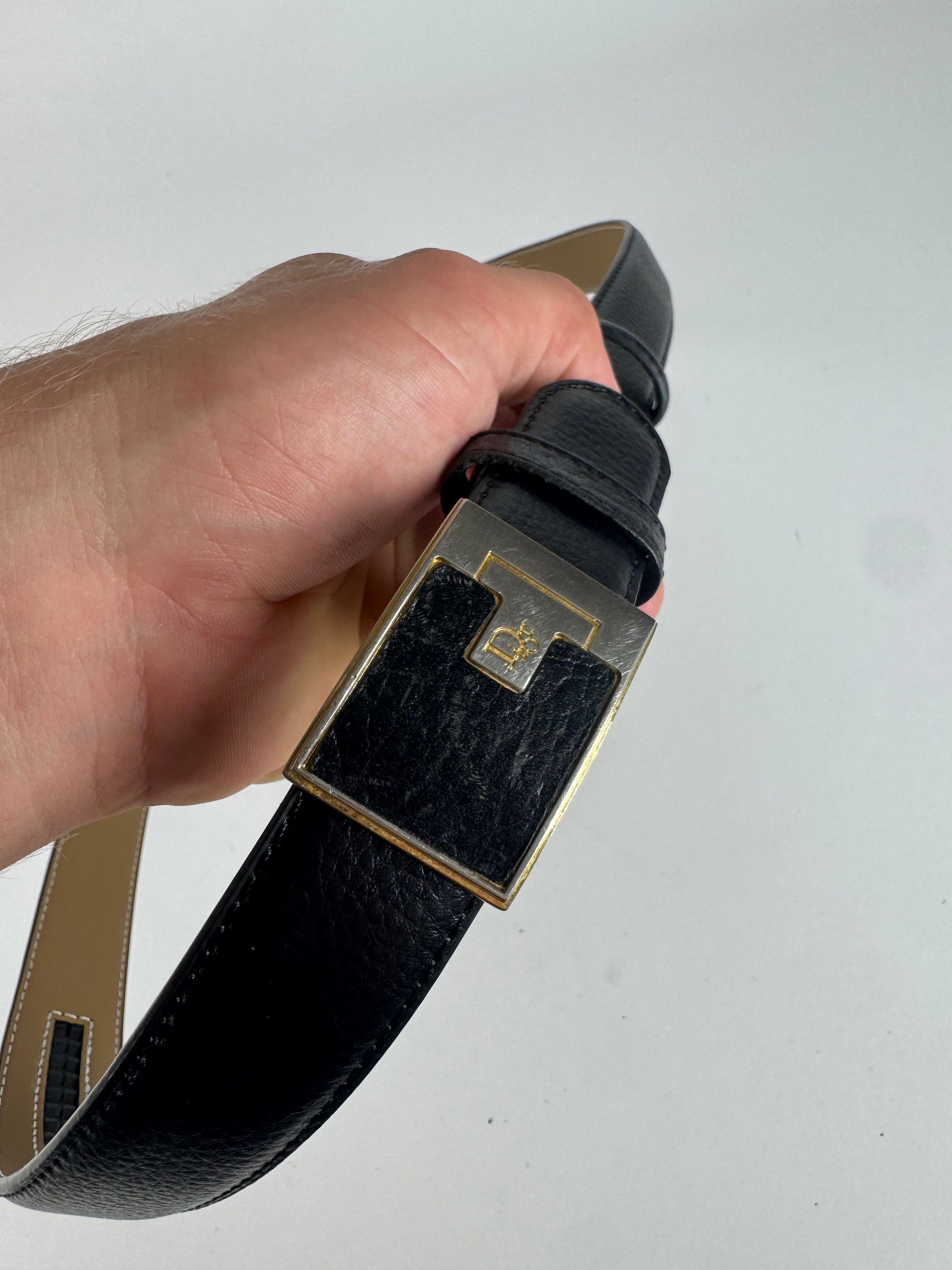 Dior Vintage Leather Belt black Size ONE SIZE - 3 Thumbnail