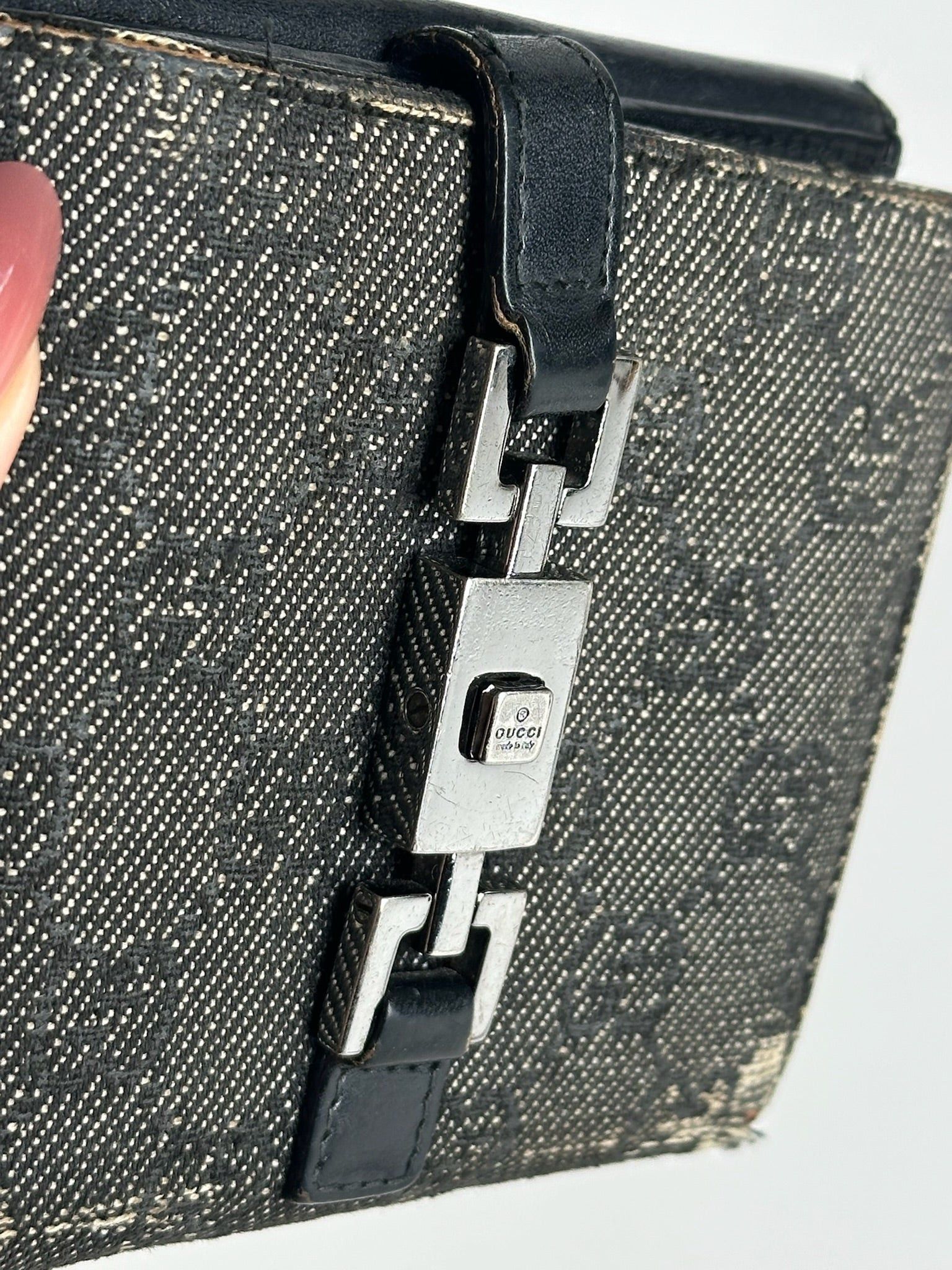 Gucci Vintage Monogram Wallet black grey Jackie Size ONE SIZE - 3 Thumbnail
