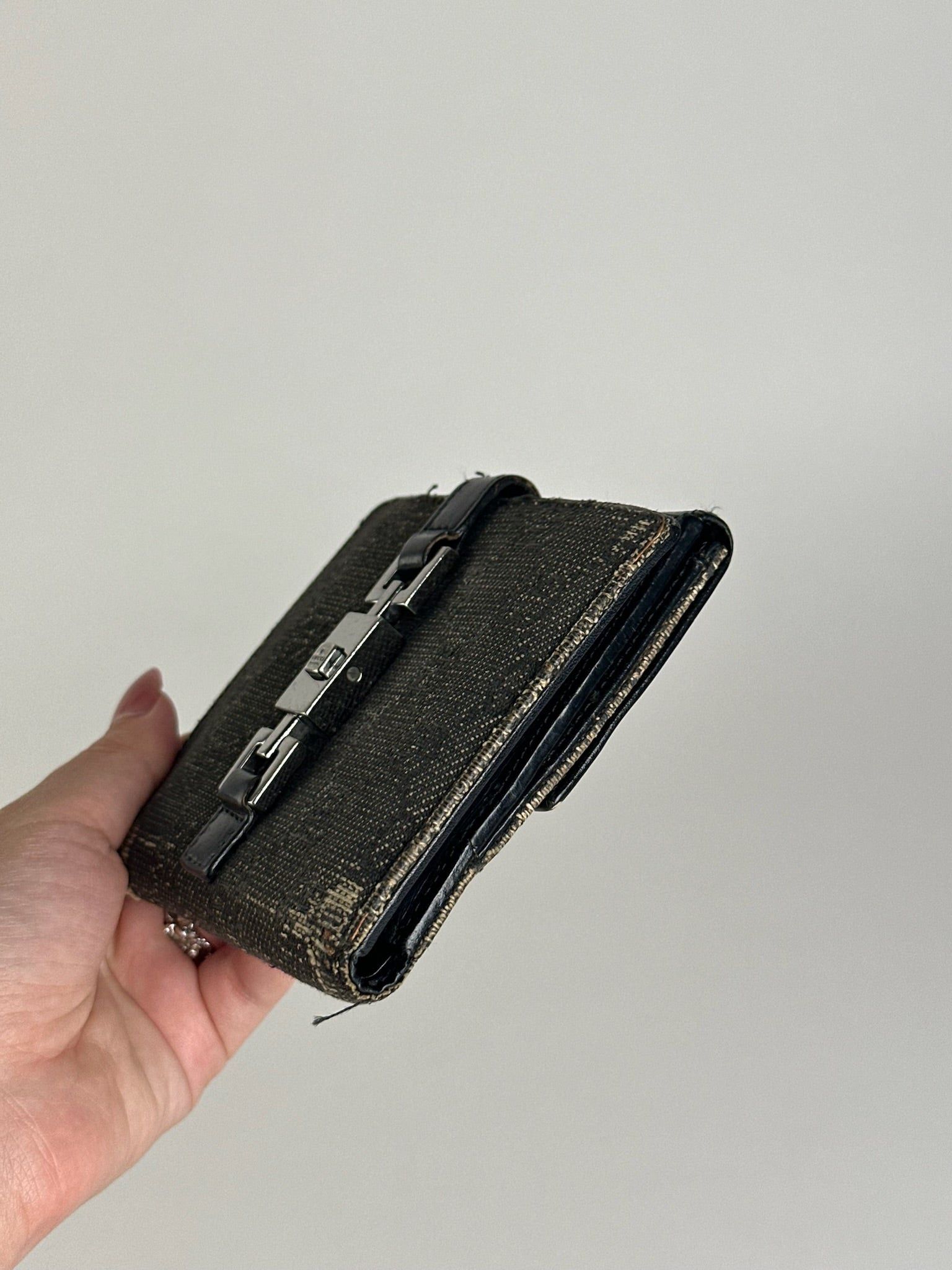 Gucci Vintage Monogram Wallet black grey Jackie Size ONE SIZE - 9 Thumbnail