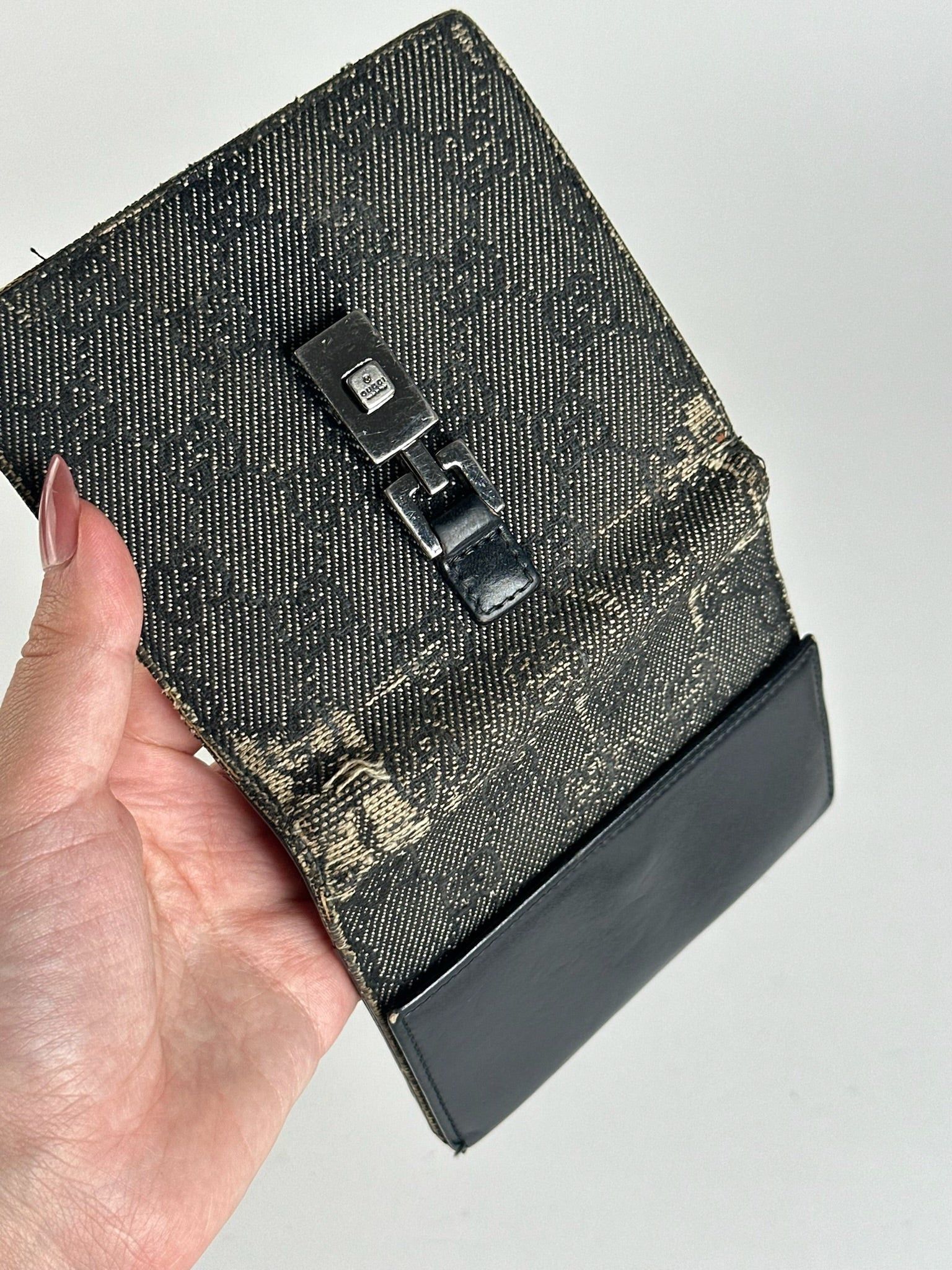 Gucci Vintage Monogram Wallet black grey Jackie Size ONE SIZE - 5 Thumbnail
