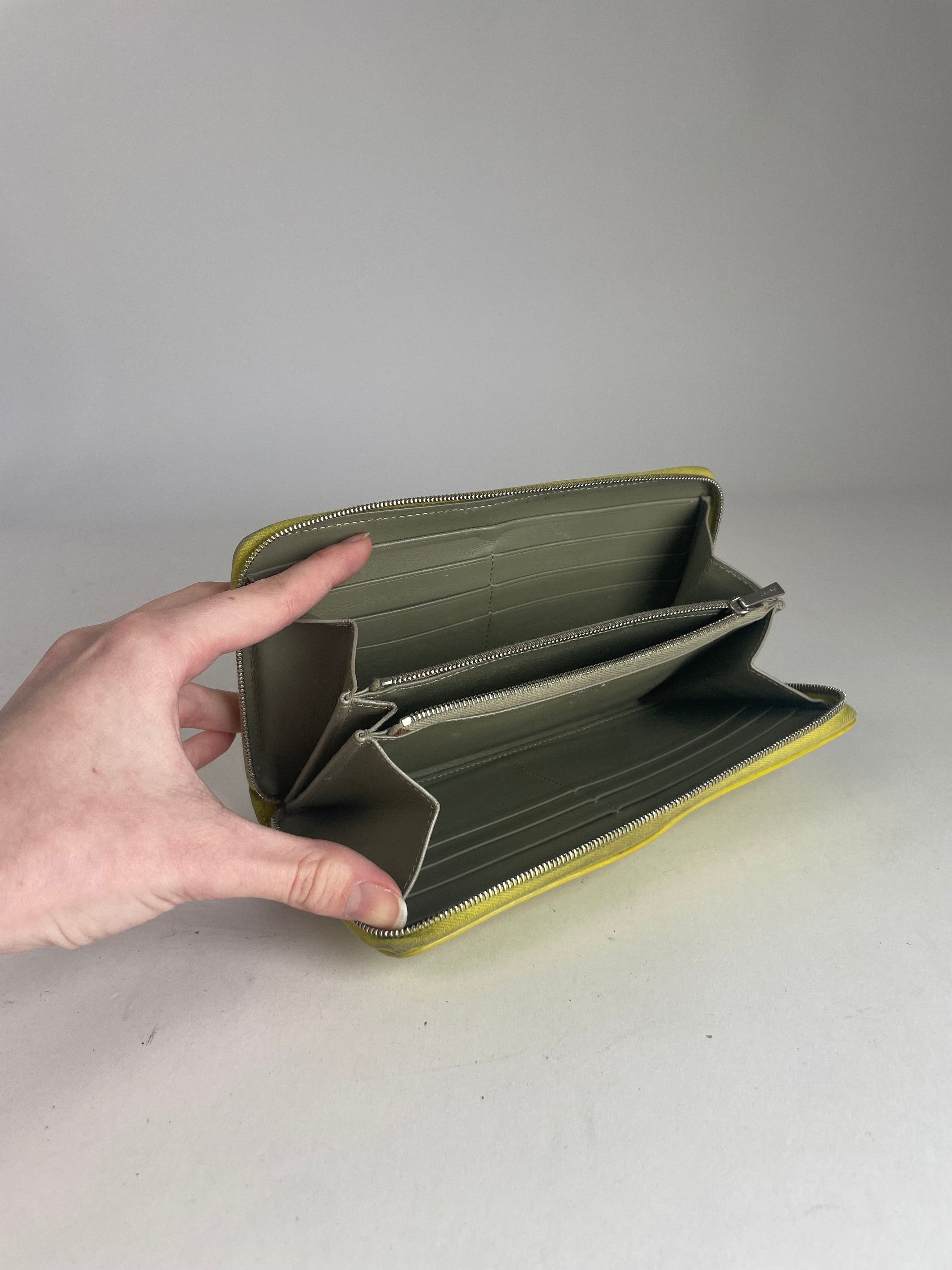 Celine Vintage Paris Zuppy Leather Wallet Neon Green Size ONE SIZE - 7 Thumbnail