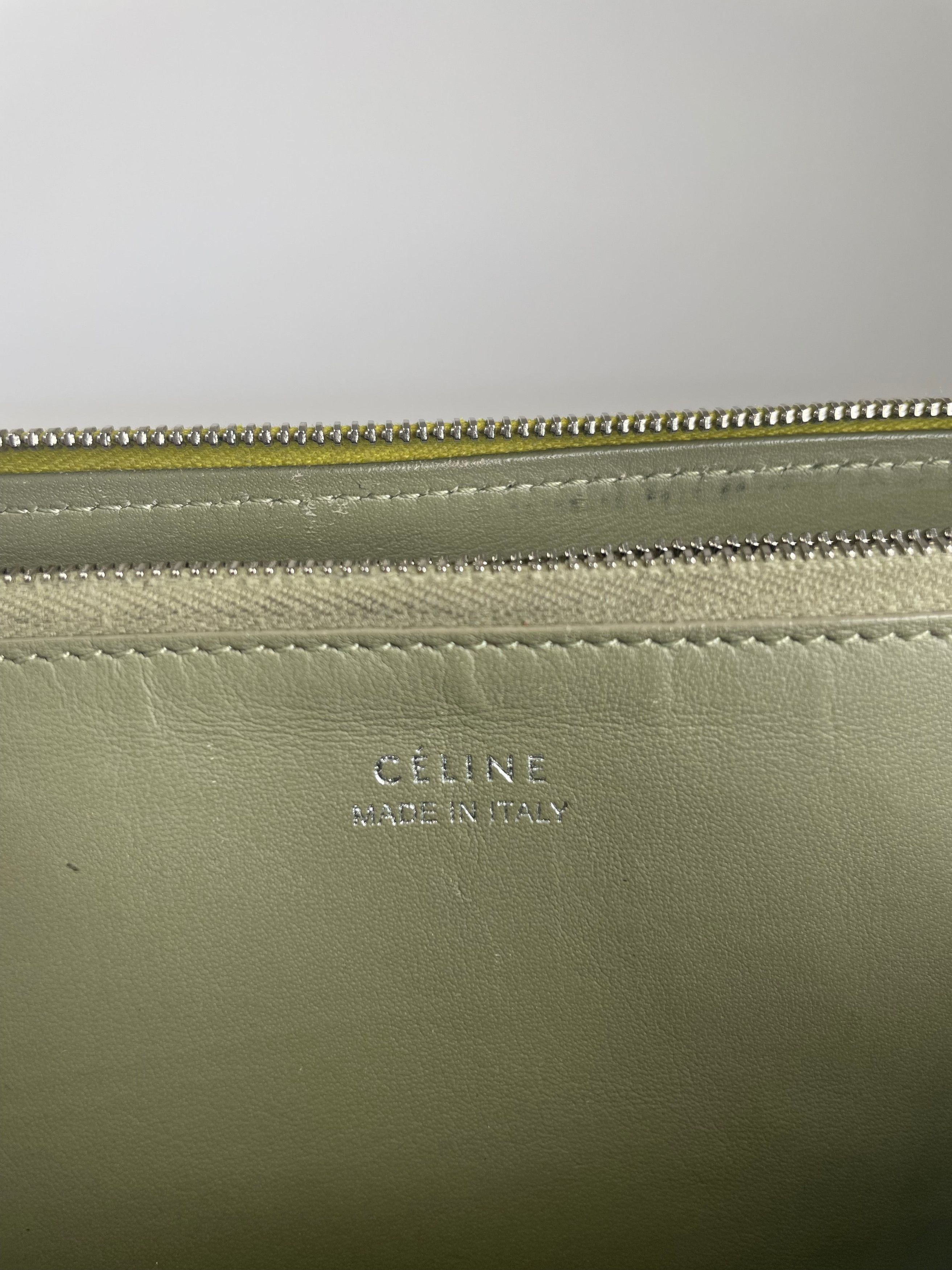 Celine Vintage Paris Zuppy Leather Wallet Neon Green Size ONE SIZE - 5 Thumbnail