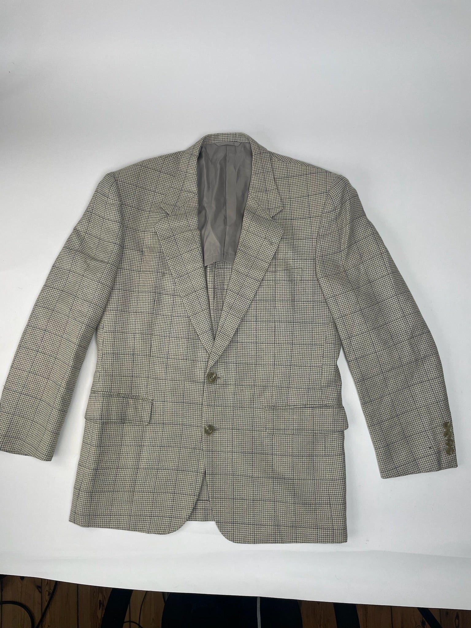 Dior Vintage Checked Trenchcoat / Blazer black grey Size L / US 10 / IT 46 - 2 Thumbnail