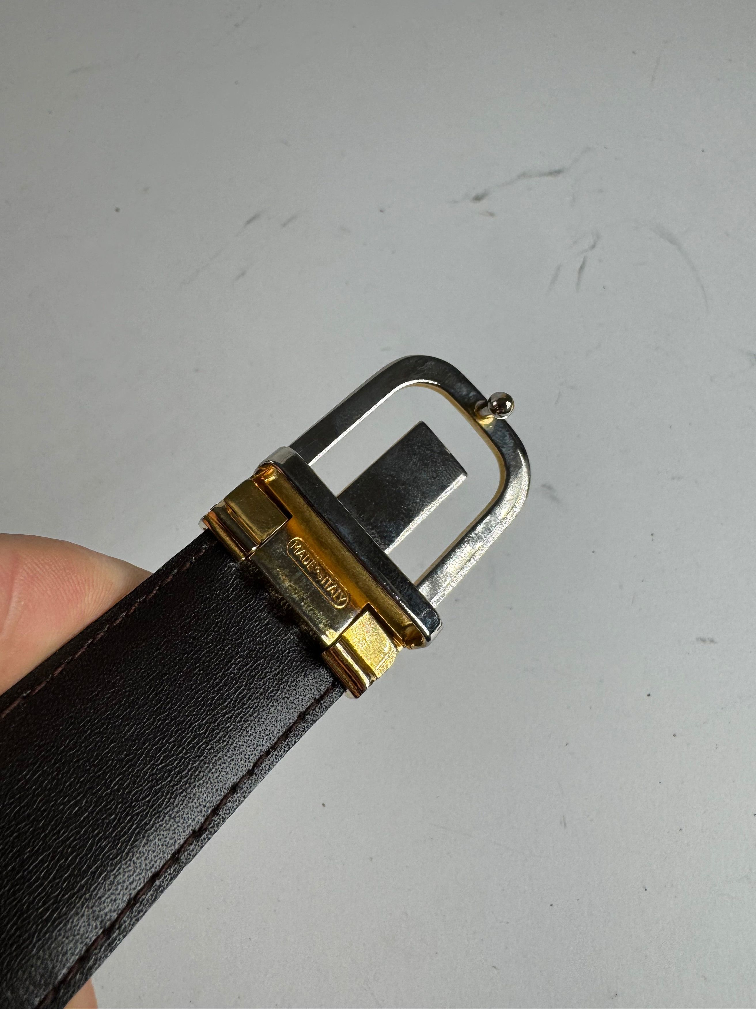 Celine Vintage Triomphe Leather Belt black Size ONE SIZE - 3 Thumbnail