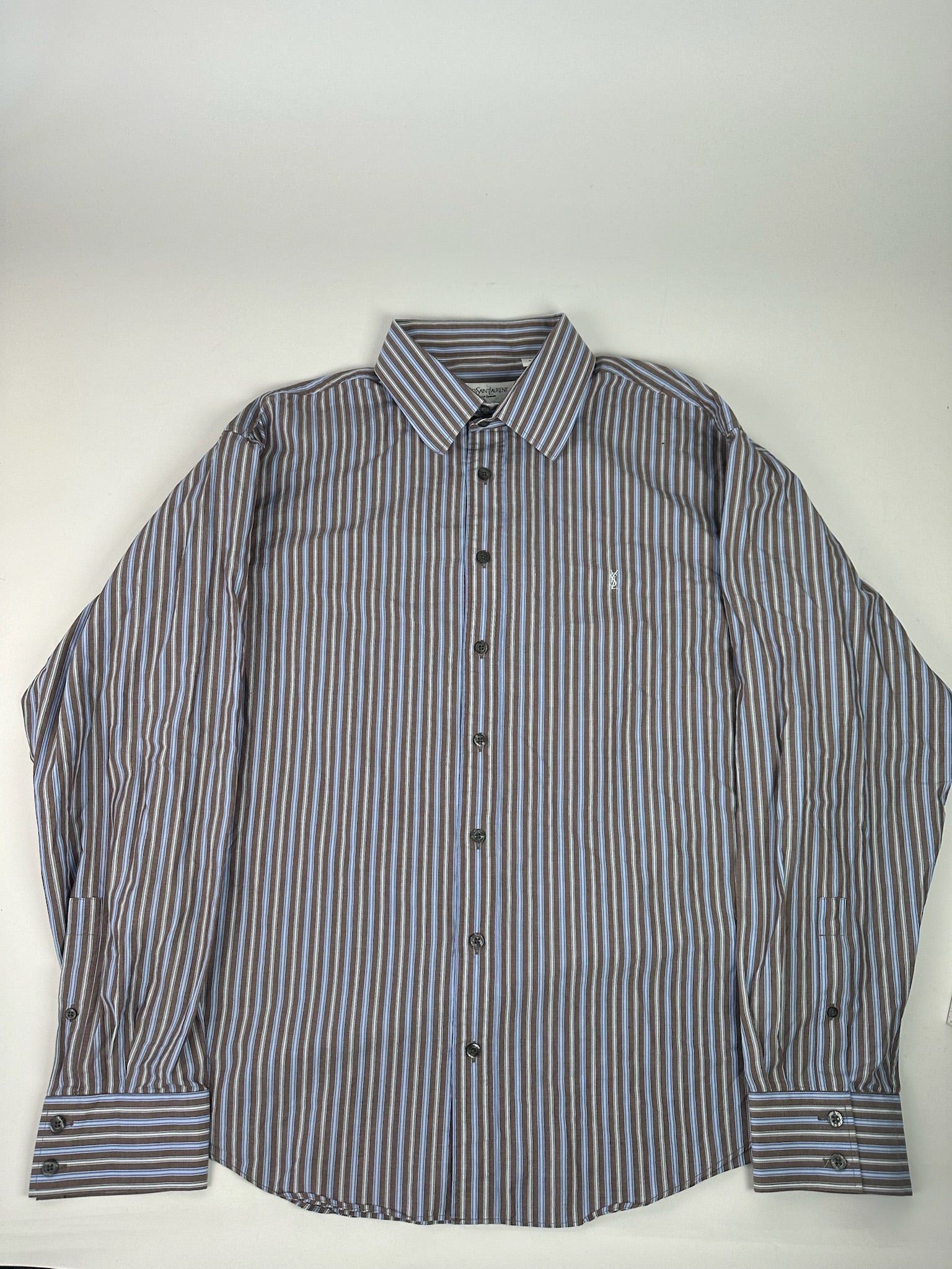 Other Vintage Yves Sainr Laurent Striped Shirt Size XL / US 12-14 / IT 48-50 - 9 Thumbnail