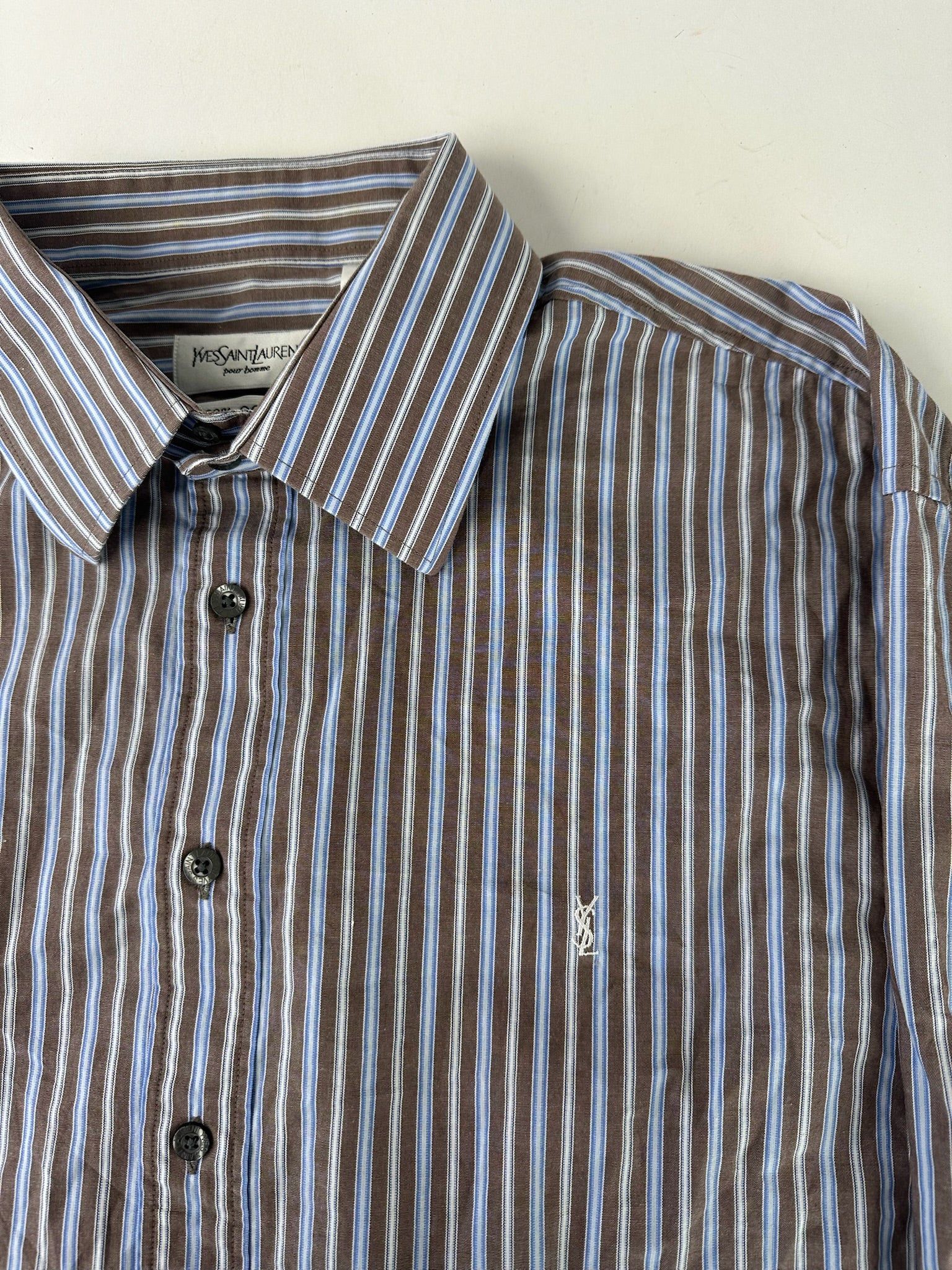 Other Vintage Yves Sainr Laurent Striped Shirt Size XL / US 12-14 / IT 48-50 - 7 Thumbnail