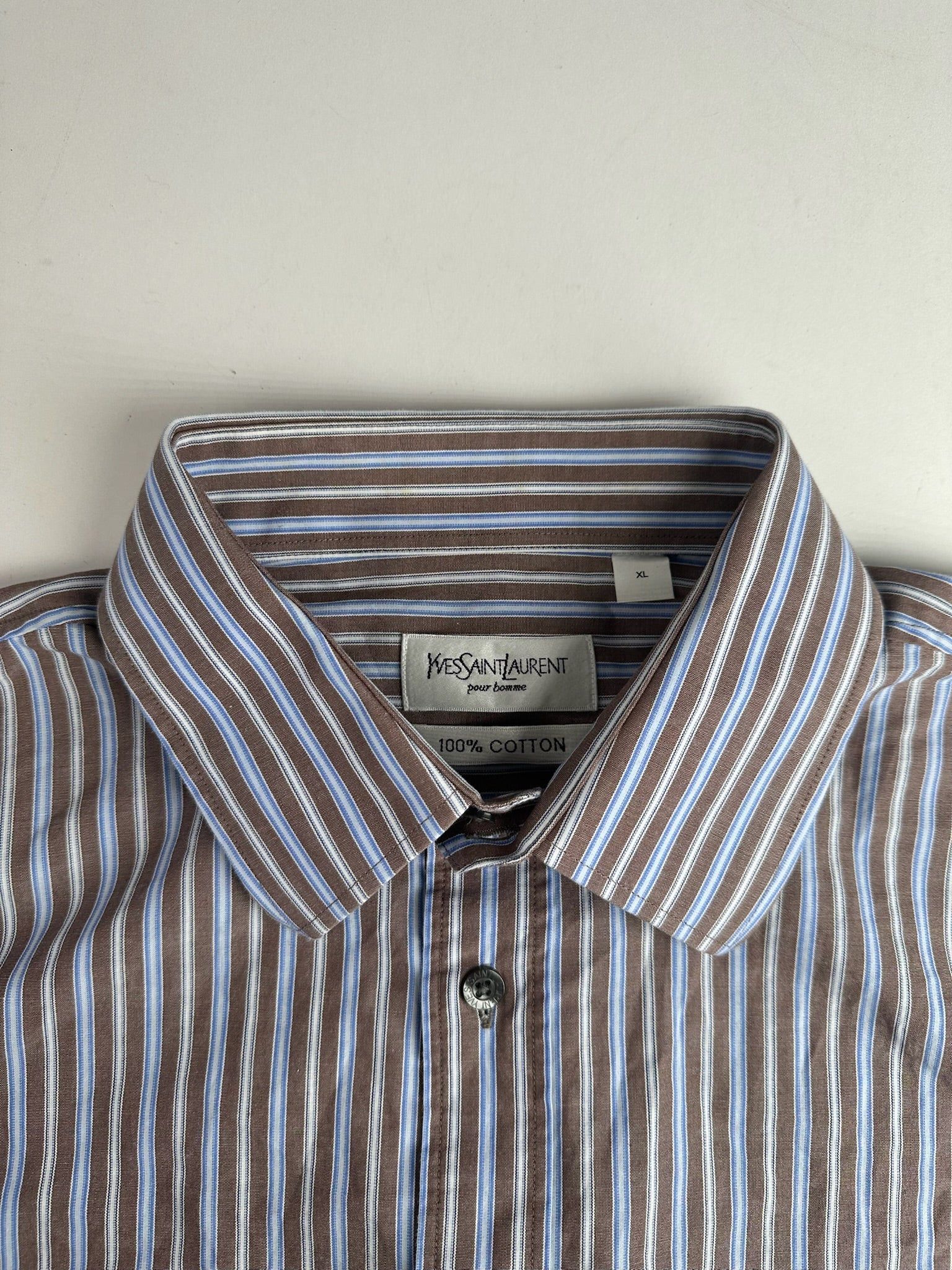 Other Vintage Yves Sainr Laurent Striped Shirt Size XL / US 12-14 / IT 48-50 - 8 Thumbnail