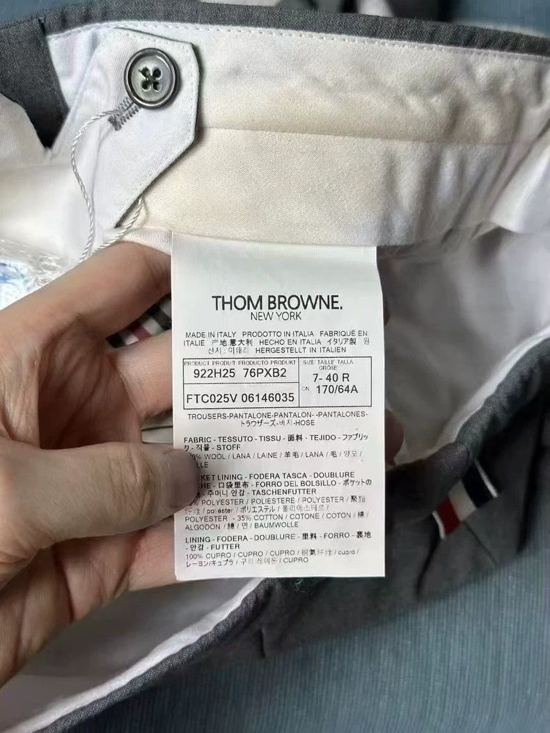 Thom Browne Thom Browne Gray Wool Four-Stripe Trousers - dmc Size US 30 / EU 46 - 4 Thumbnail