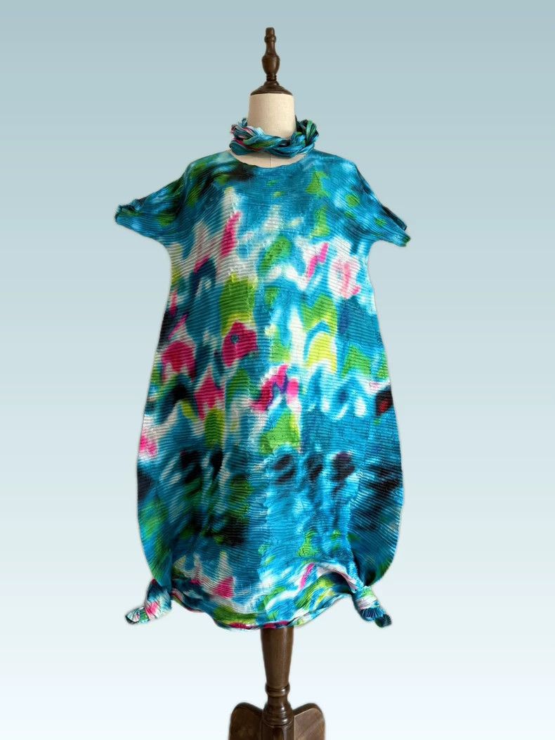 Issey Miyake Issey Miyake Oil Painting Spring Dress - dmc Size US 30 / EU 46 - 5 Thumbnail